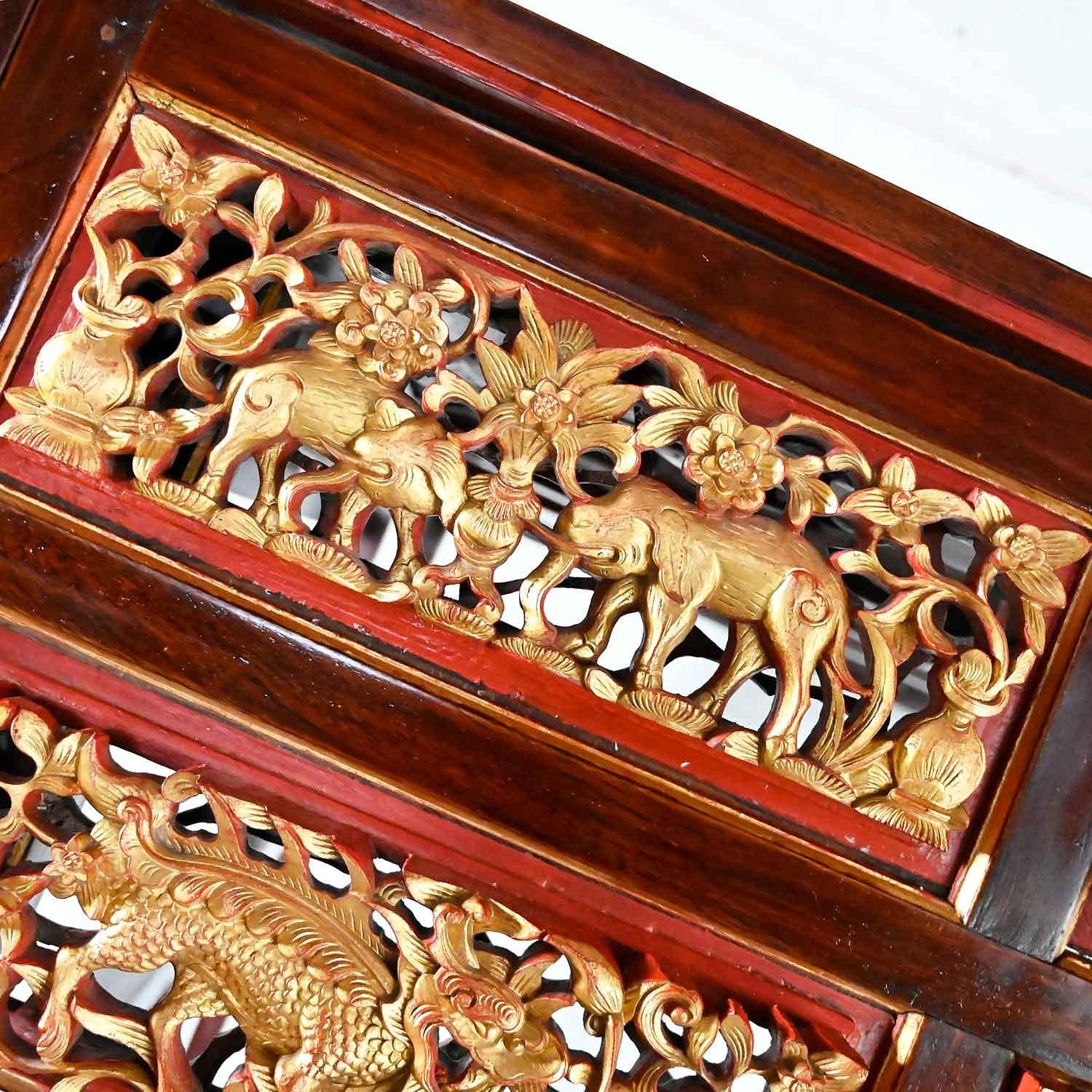 Lit  baldaquin chinois de mariage en orme sculpt  la main, design asiatique  en vente 9