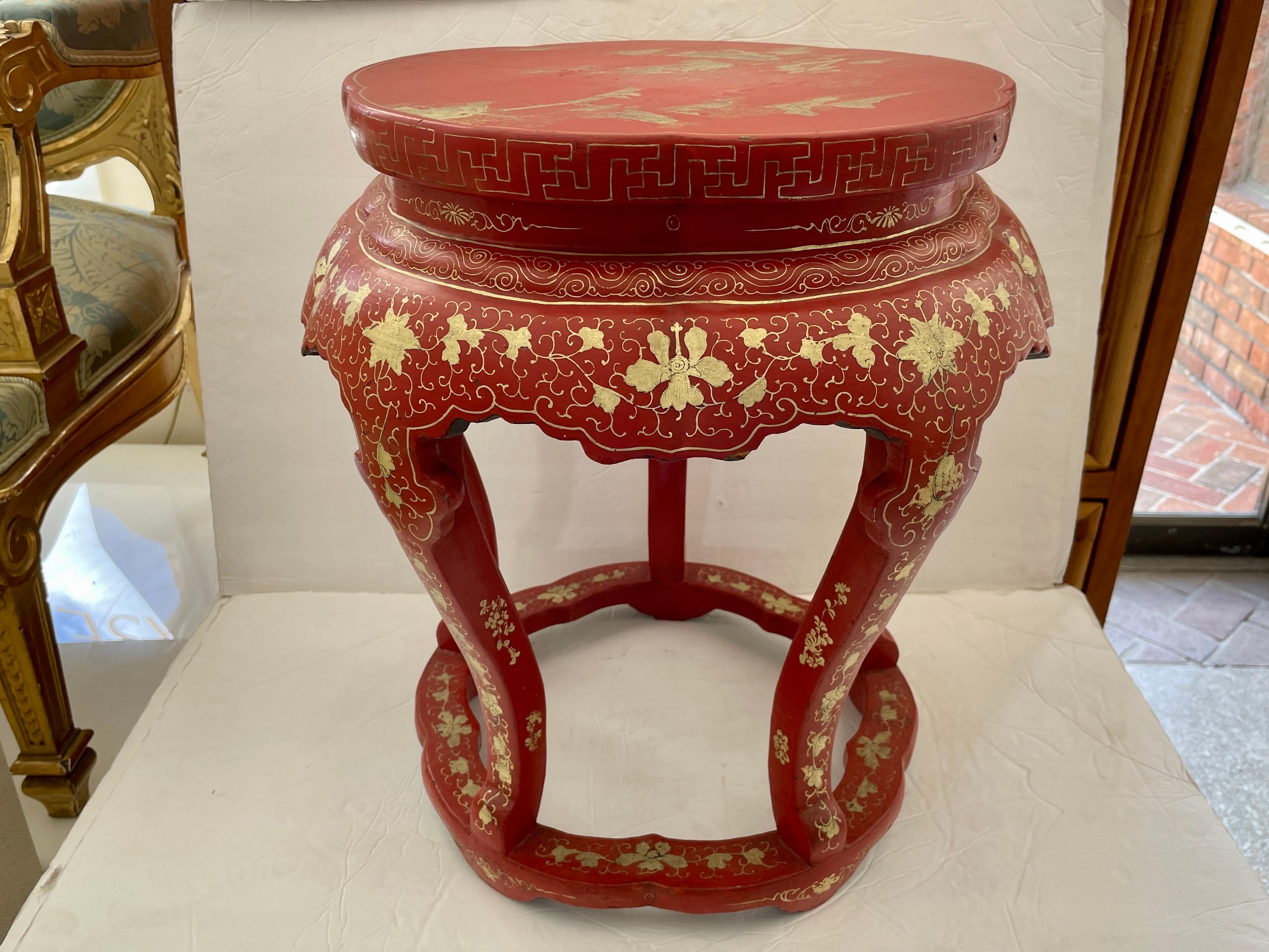 Wood Chinoiserie Cocktail Table in Original Finish For Sale