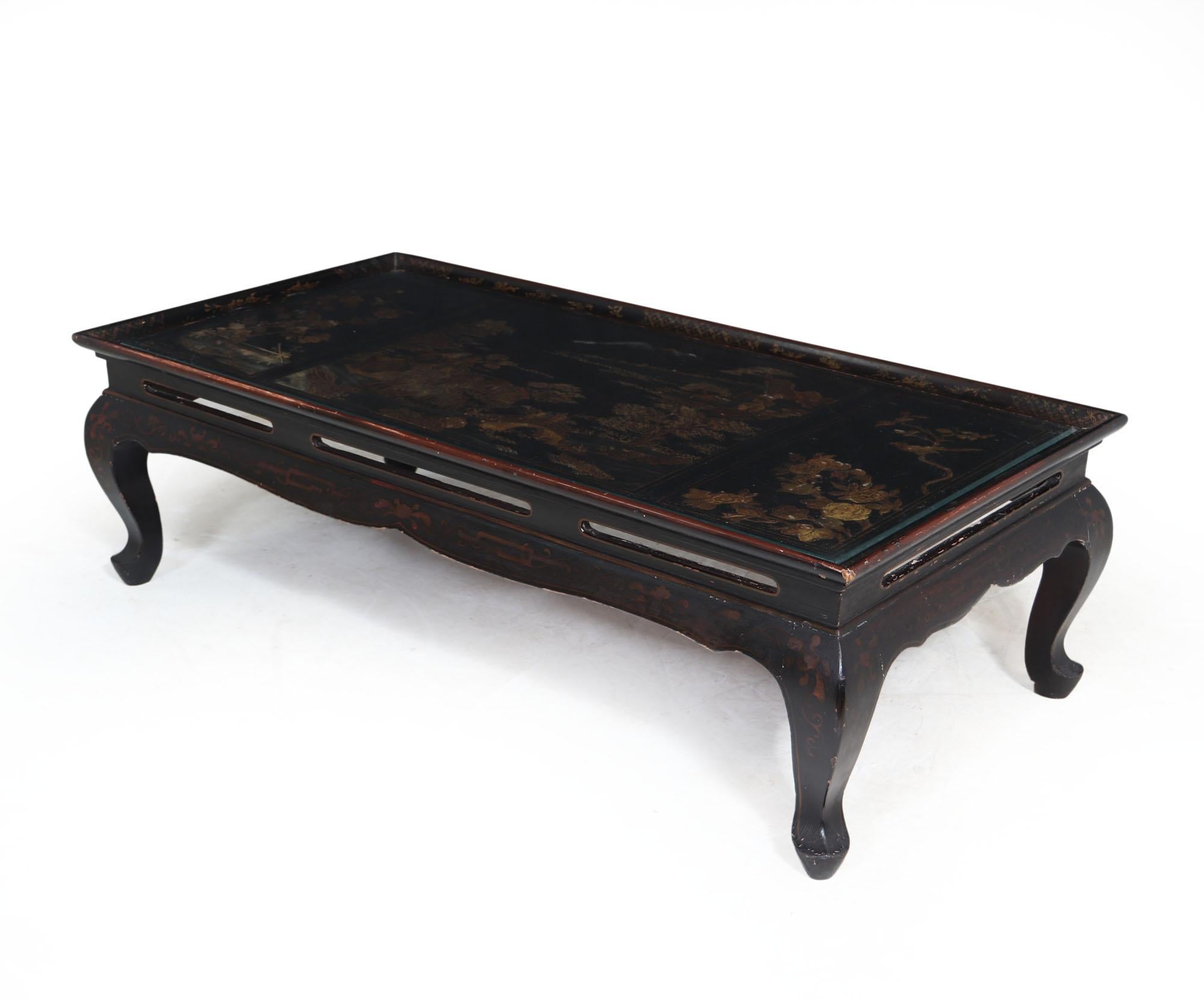 Lacquered Chinoiserie Coffee Table