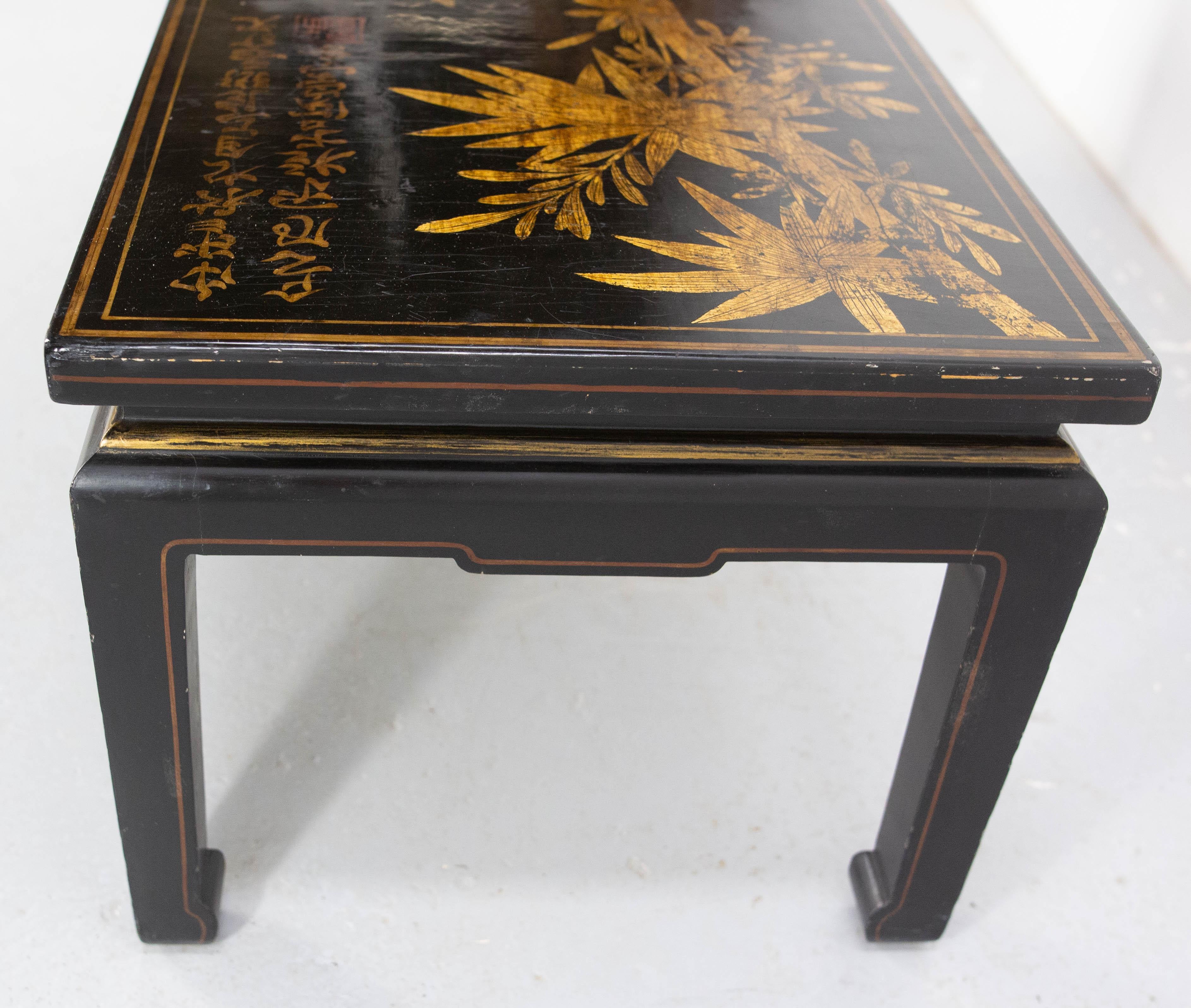 Wood Chinoiserie Coffee Table Hand Painted , circa 1920 For Sale