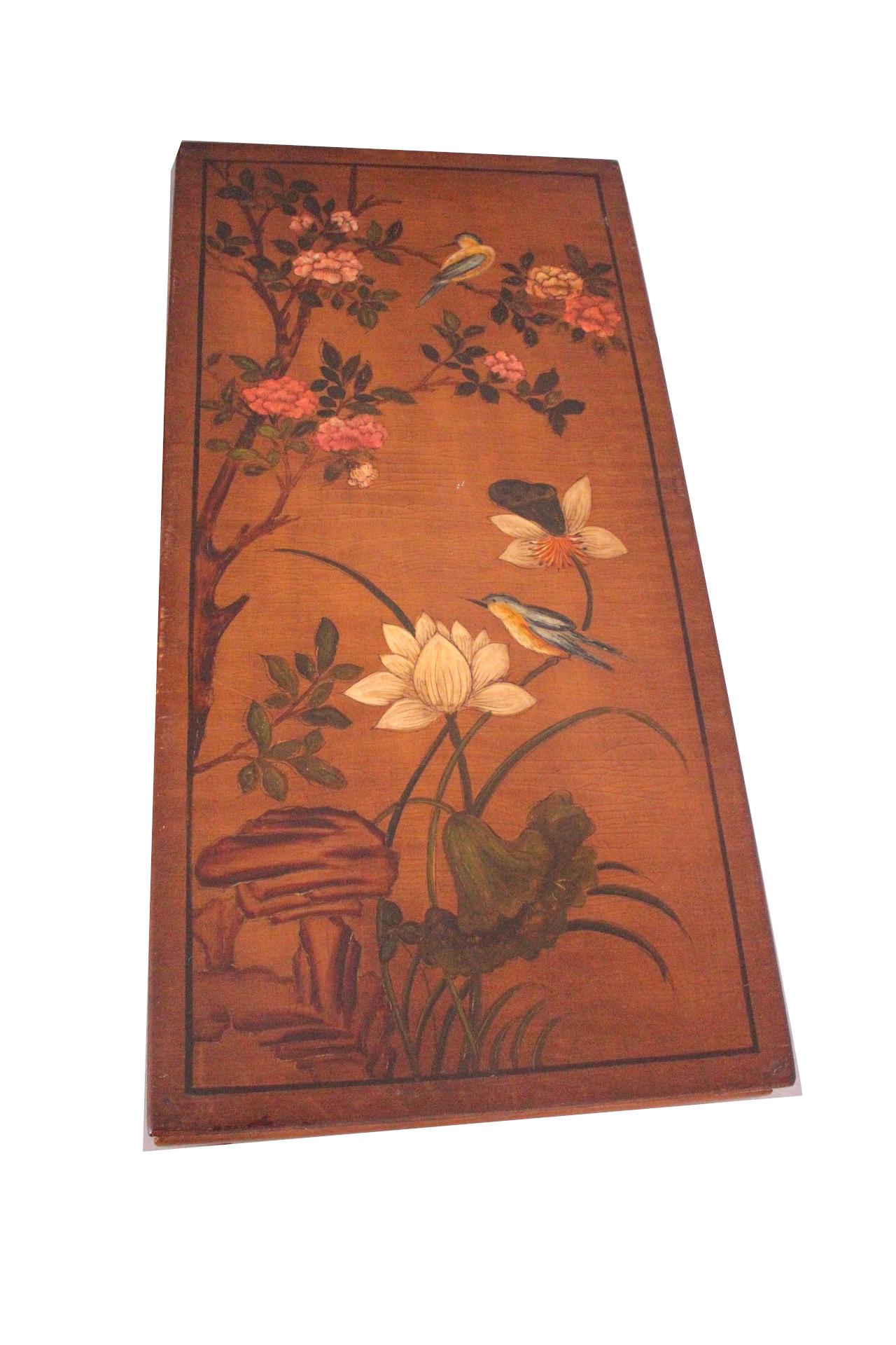 Chinoiserie Coffee Table Hand Painted One of a Kind, circa 1920 In Good Condition In Labrit, Landes
