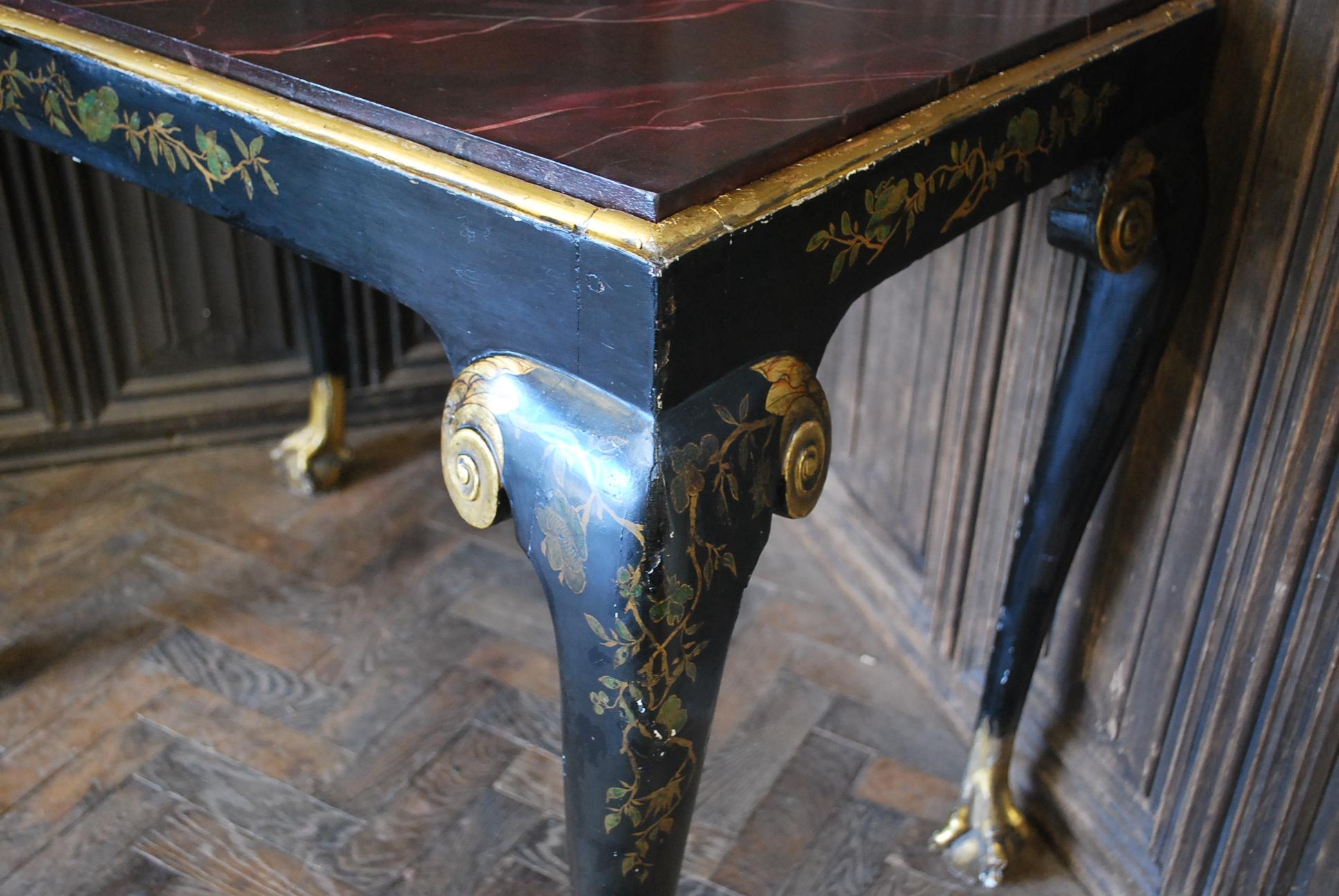 Hand-Painted Chinoiserie Console Table For Sale
