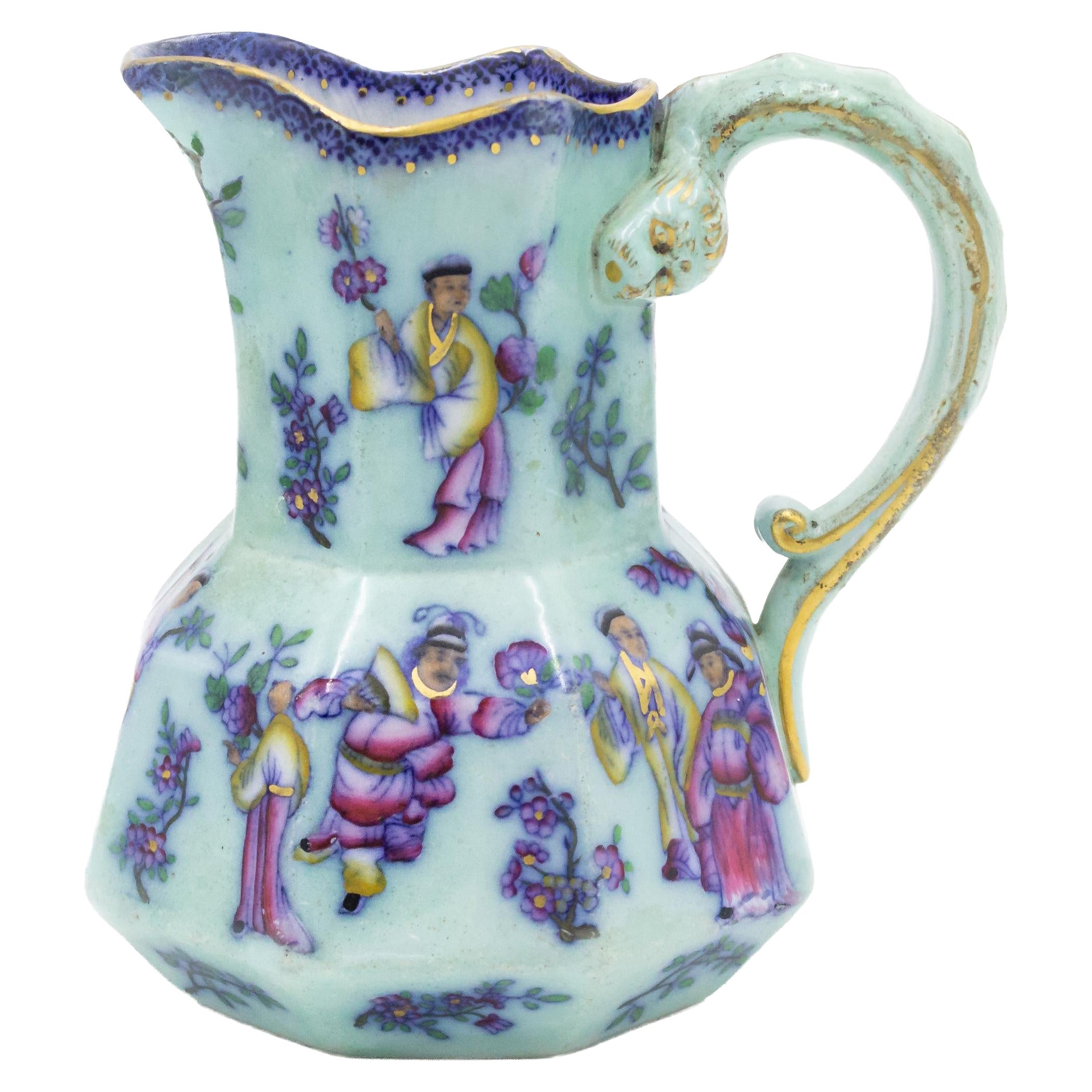 Chinoiserie Copeland Late Spode Blue Pitcher For Sale