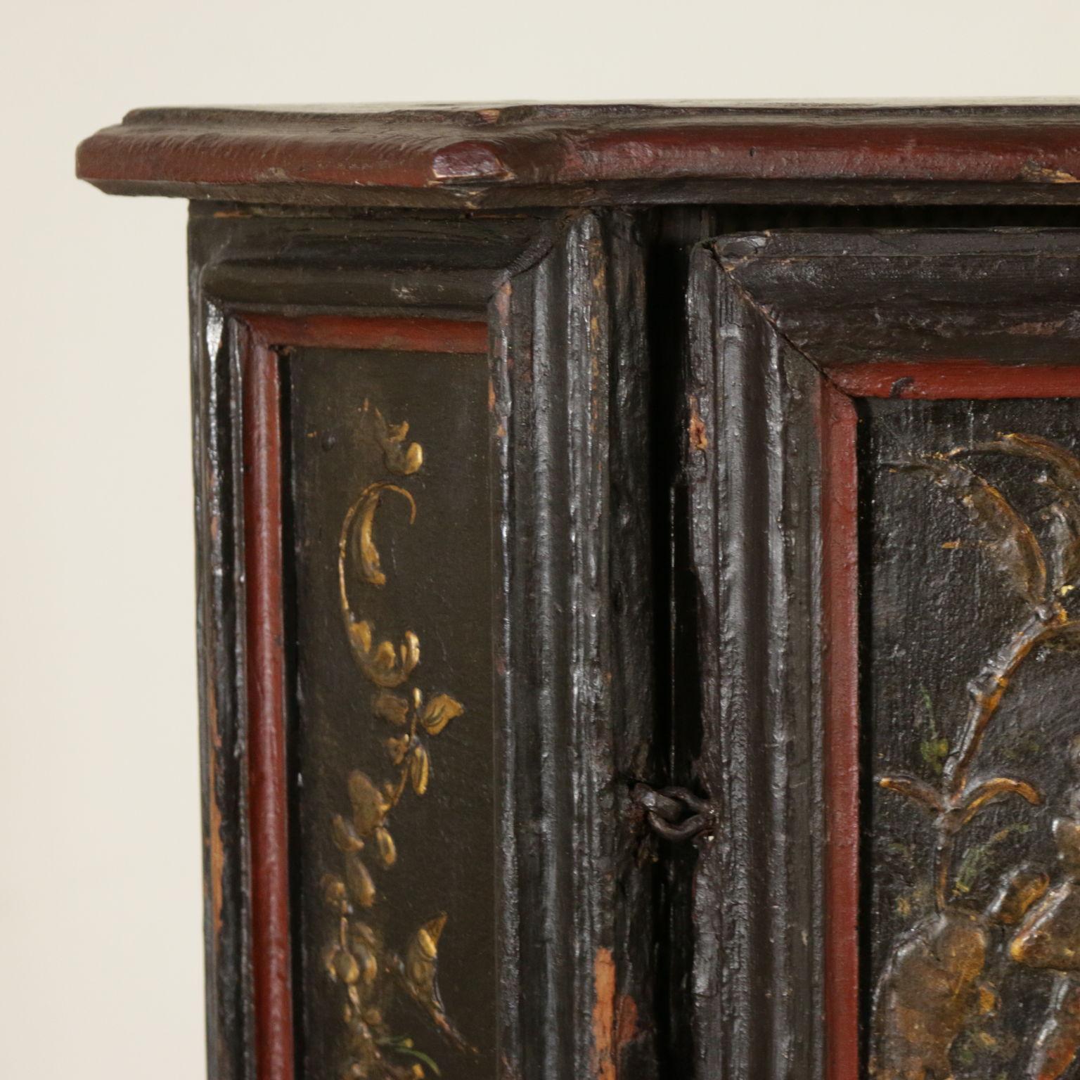 Lacquered Chinoiserie Corner Cabinet