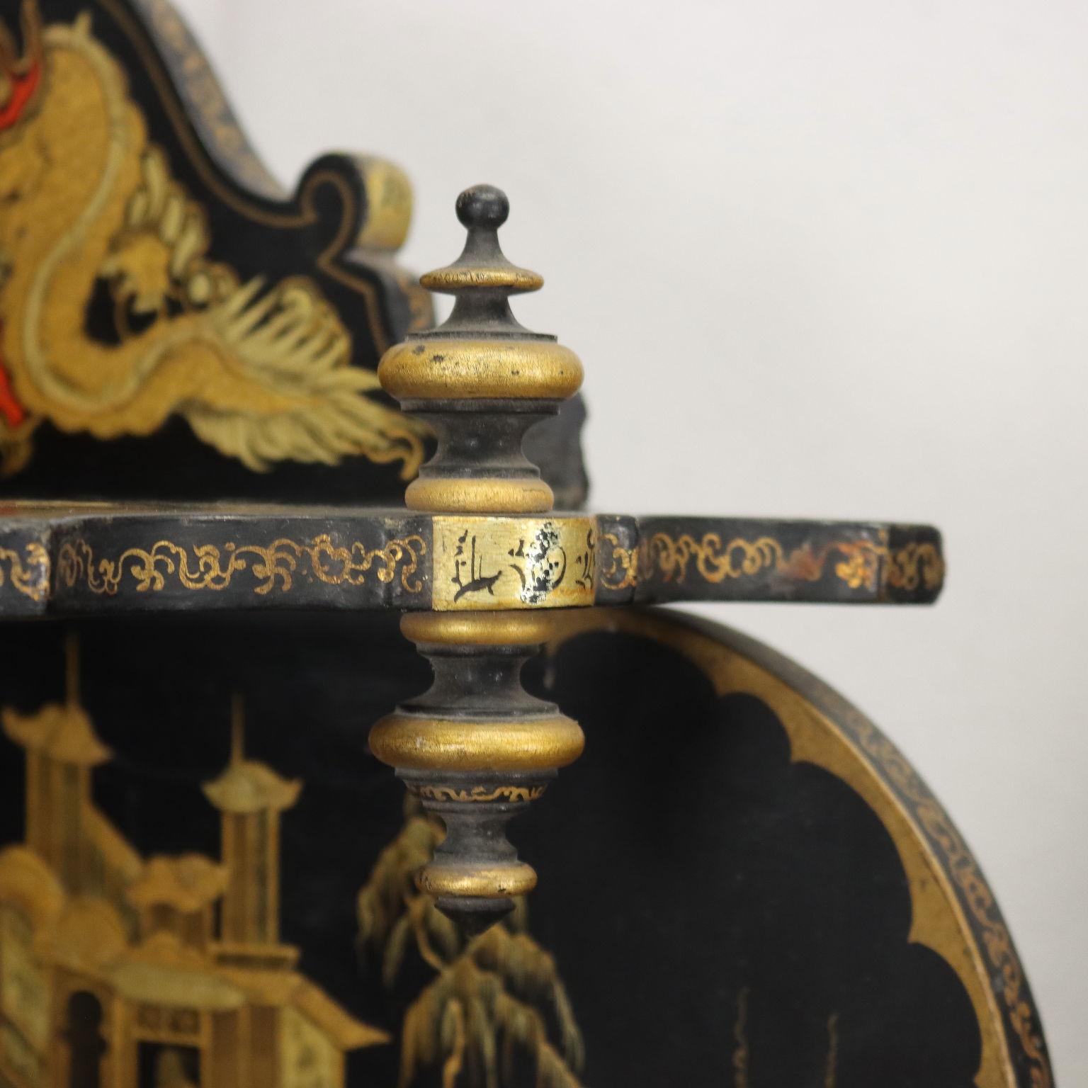 Lacquered Chinoiserie Corner Cabinets Wood United Kingdom XIX Century