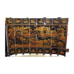 Chinoiserie Coromandel 8-Panel Floor Screen