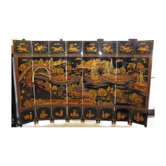 Chinoiserie Coromandel 8-Panel Boden Paravent