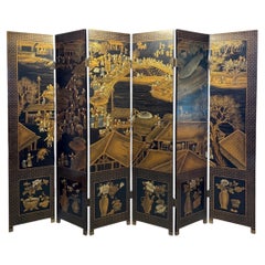 Chinoiserie Coromandel Six Panel Screen