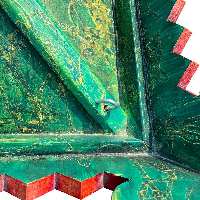 American Chinoiserie Custom Wood Ceiling Mounted Pagoda Bed Corona Canopy