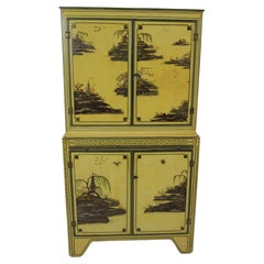 Used Chinoiserie Decorated 4 door cupboard circa 1900
