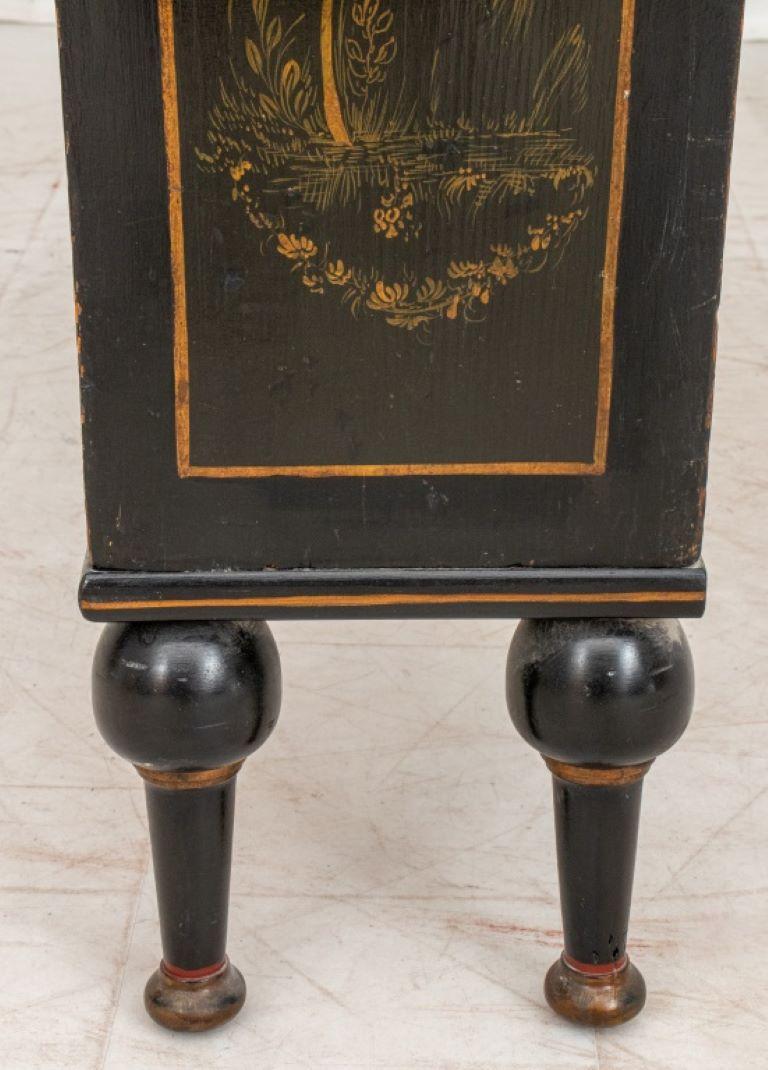 Chinoiserie Decorated Black Lacquer Cabinet 3