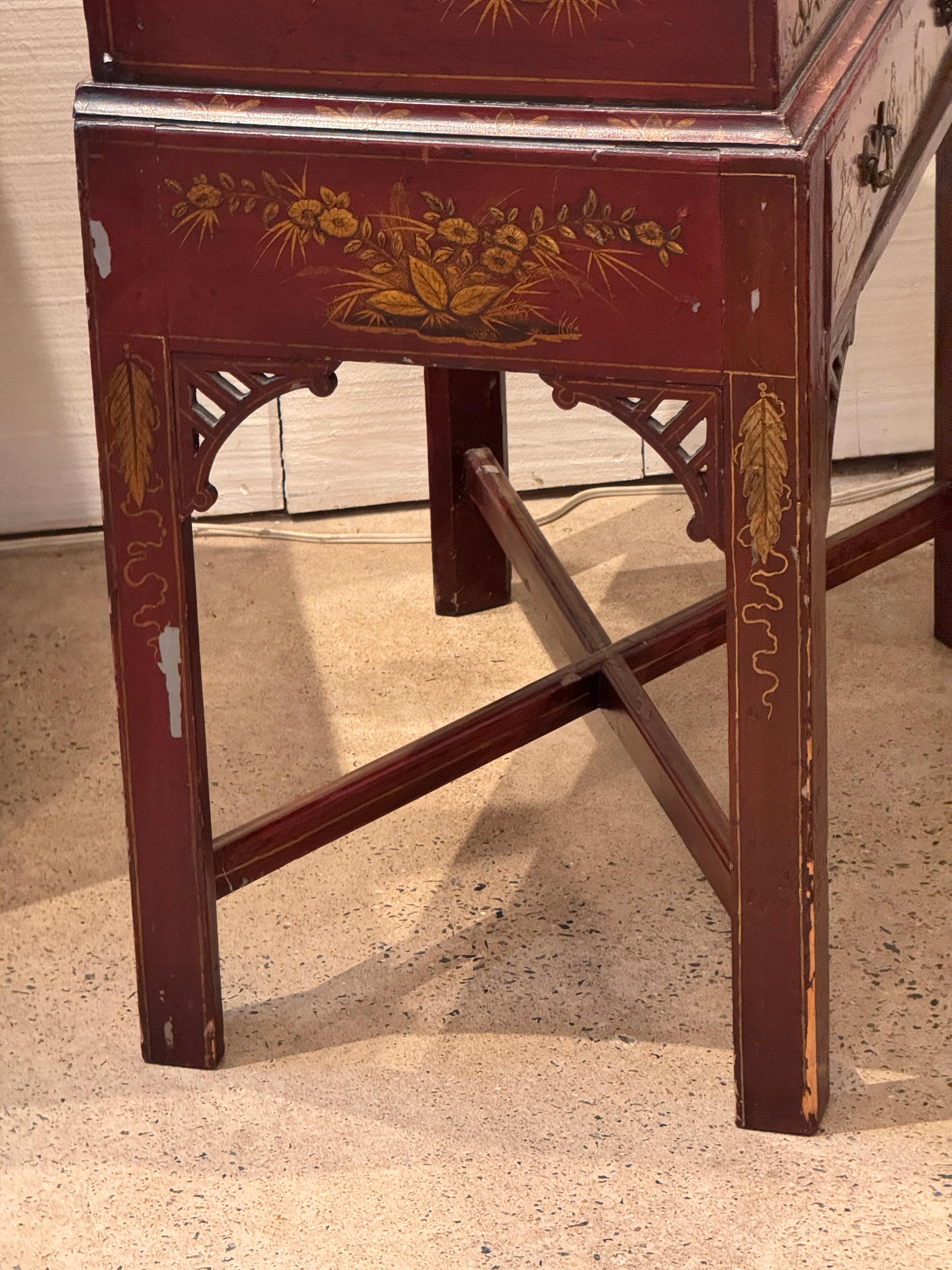 Chinoiserie Decorated Box on Stand For Sale 2