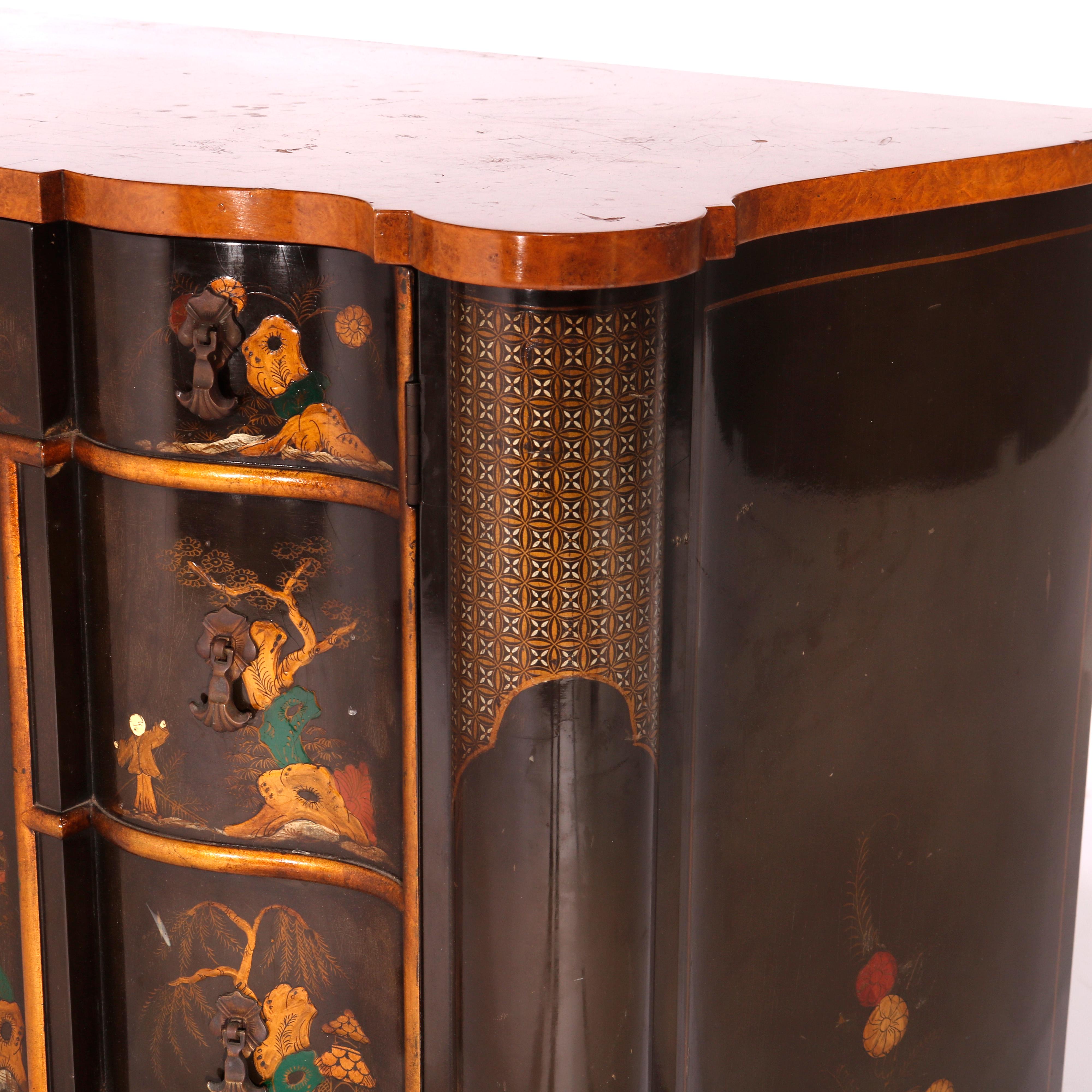 Chinoiserie Decorated Credenza Cabinet 20th C For Sale 6