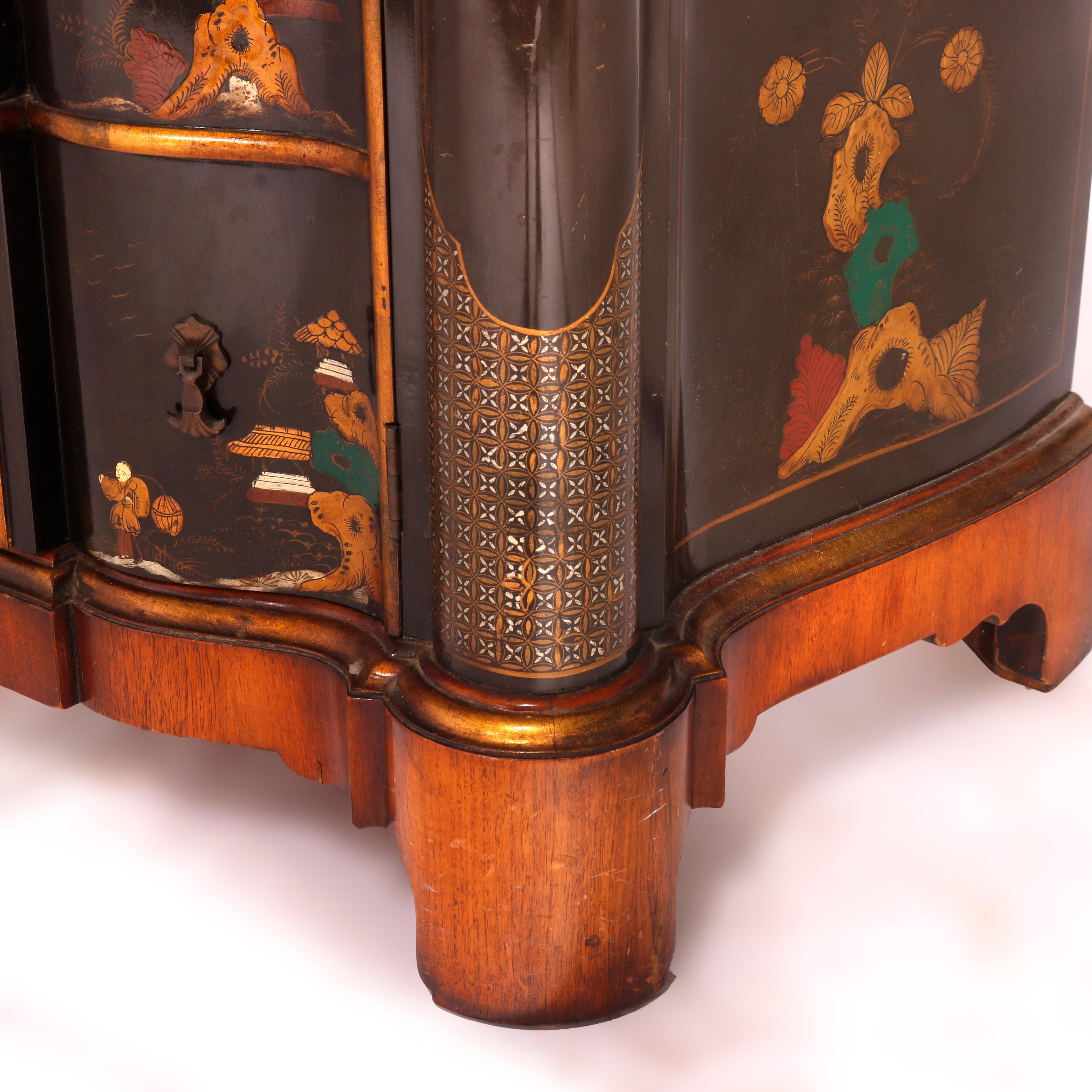 Chinoiserie Decorated Credenza Cabinet 20th C For Sale 7