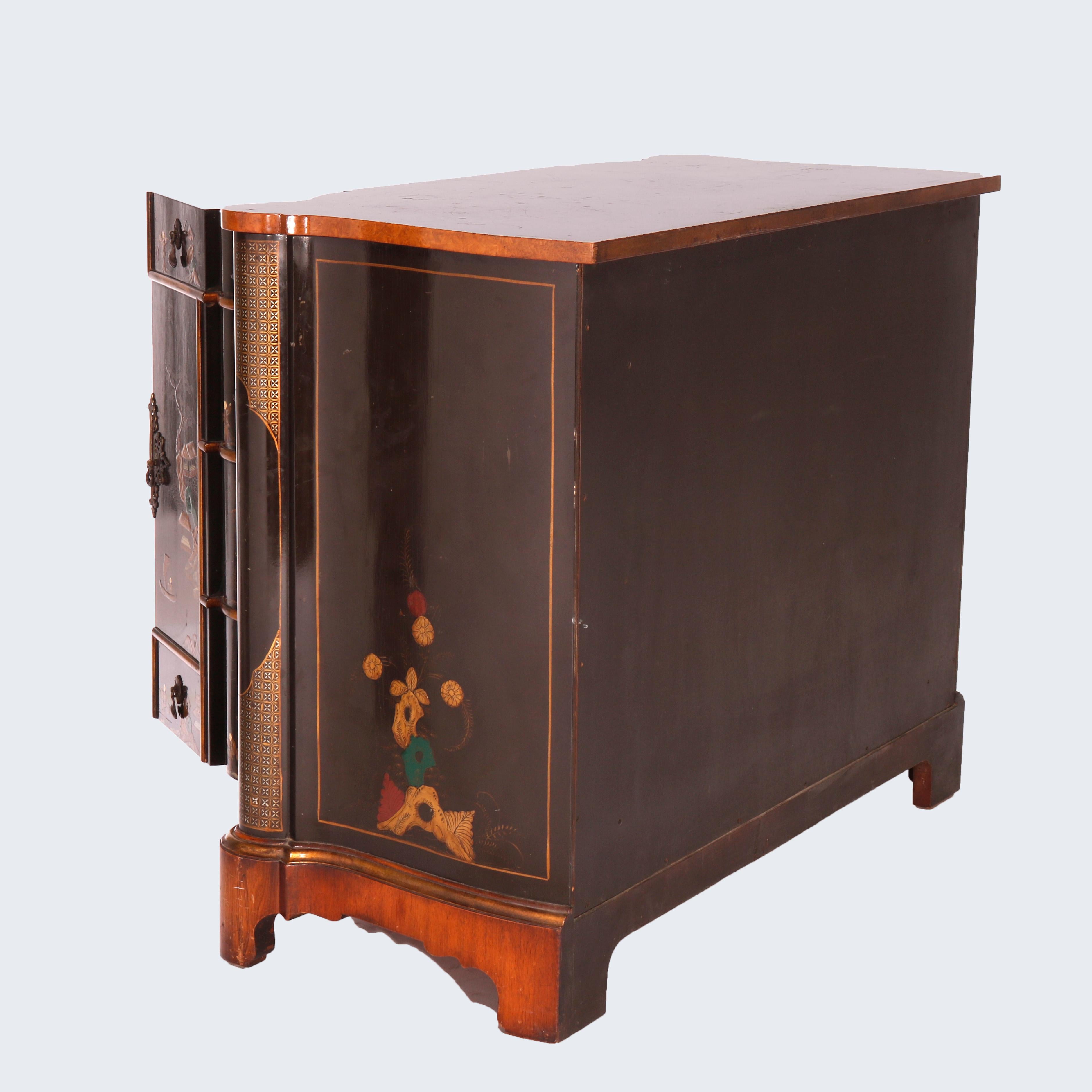 Chinoiserie Decorated Credenza Cabinet 20th C For Sale 9
