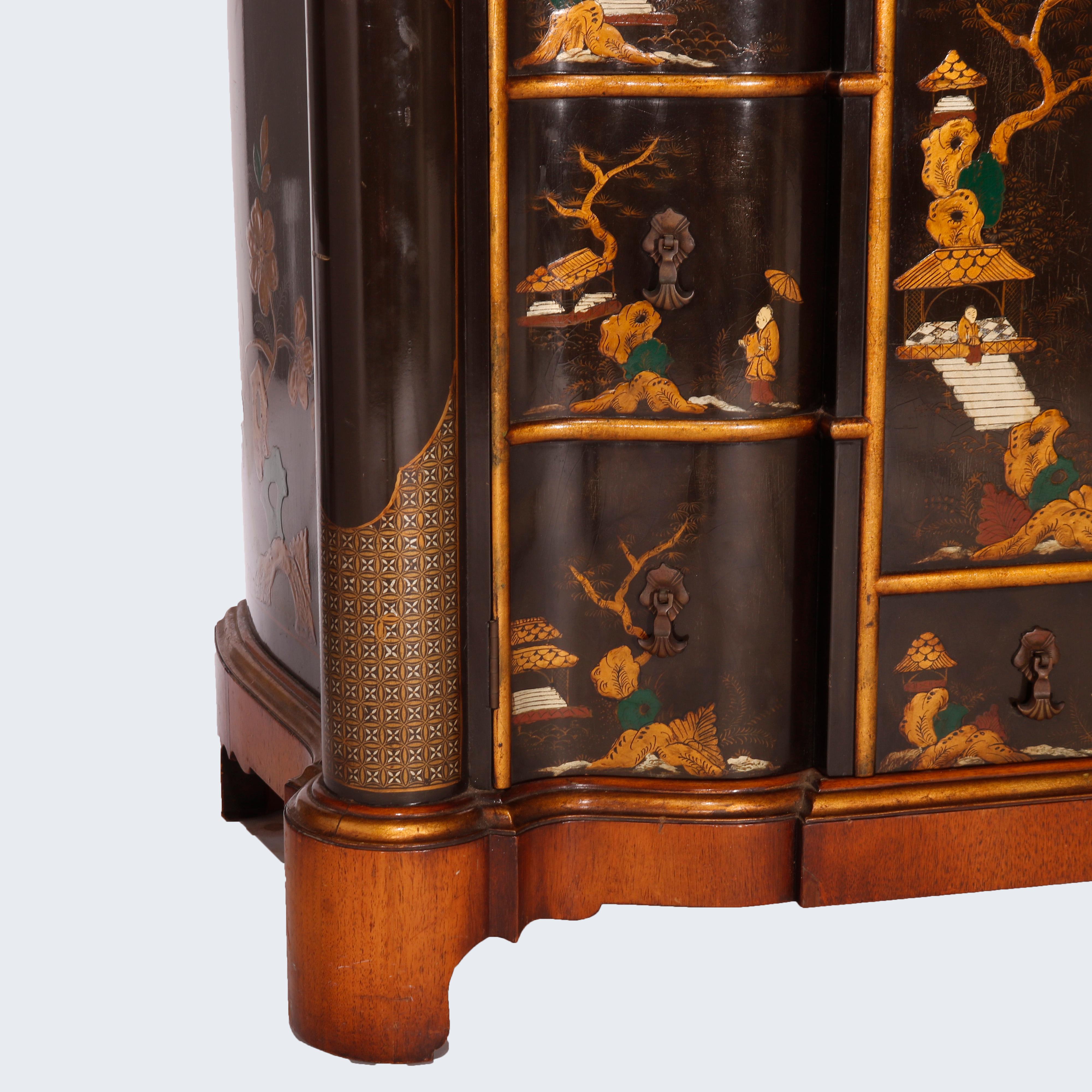 Chinoiserie Decorated Credenza Cabinet 20th C For Sale 14