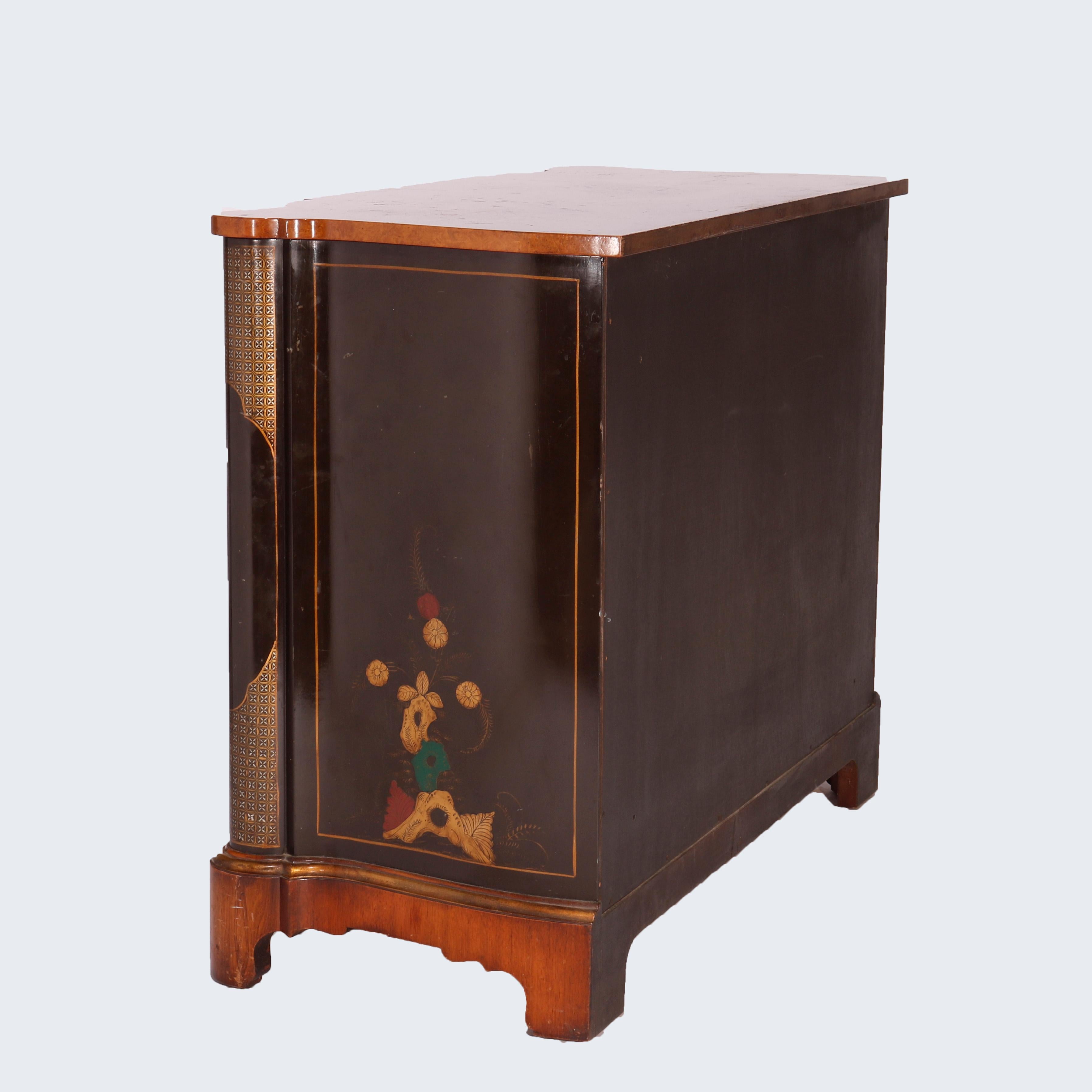 20th Century Chinoiserie Decorated Credenza Cabinet 20th C For Sale