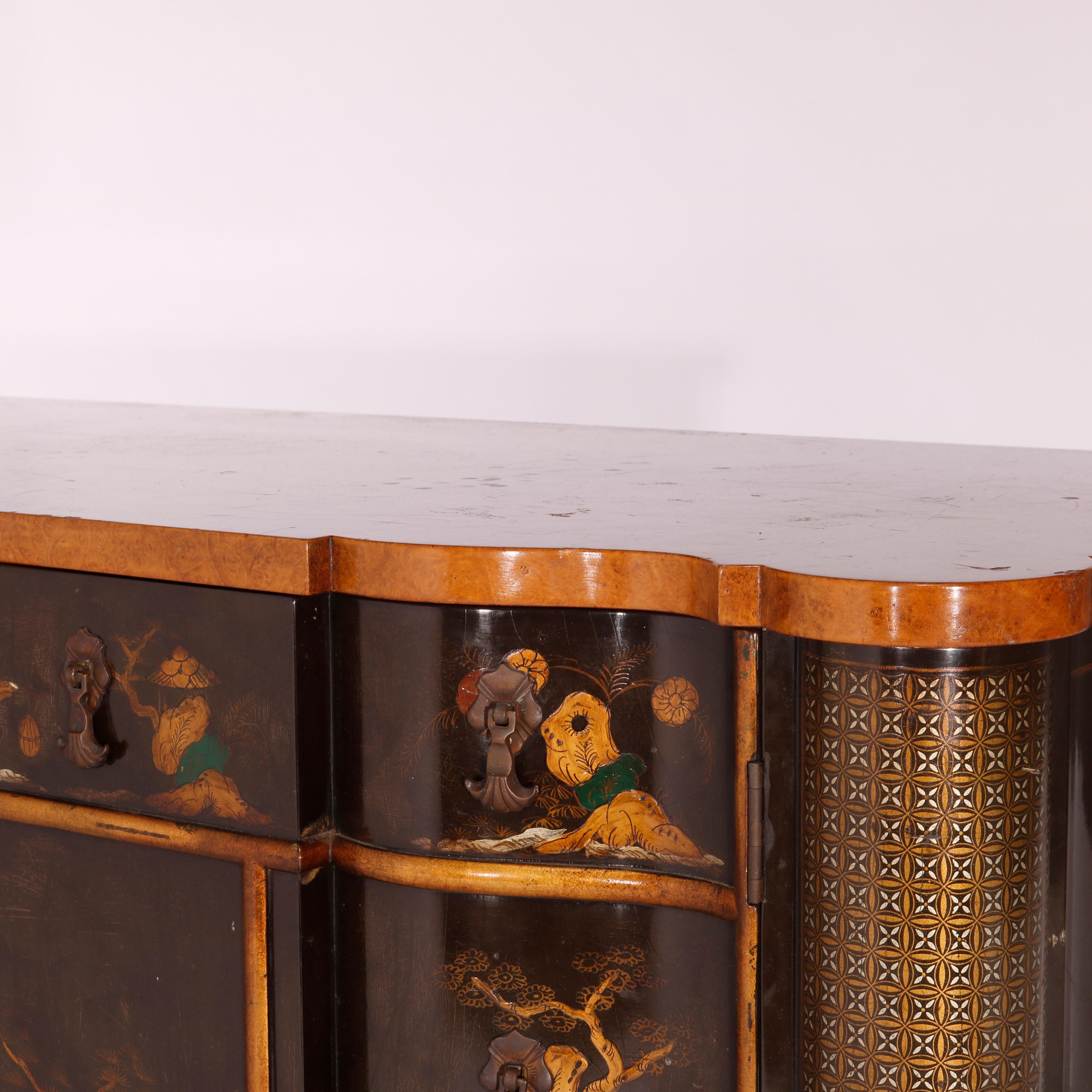 Chinoiserie Decorated Credenza Cabinet 20th C For Sale 3