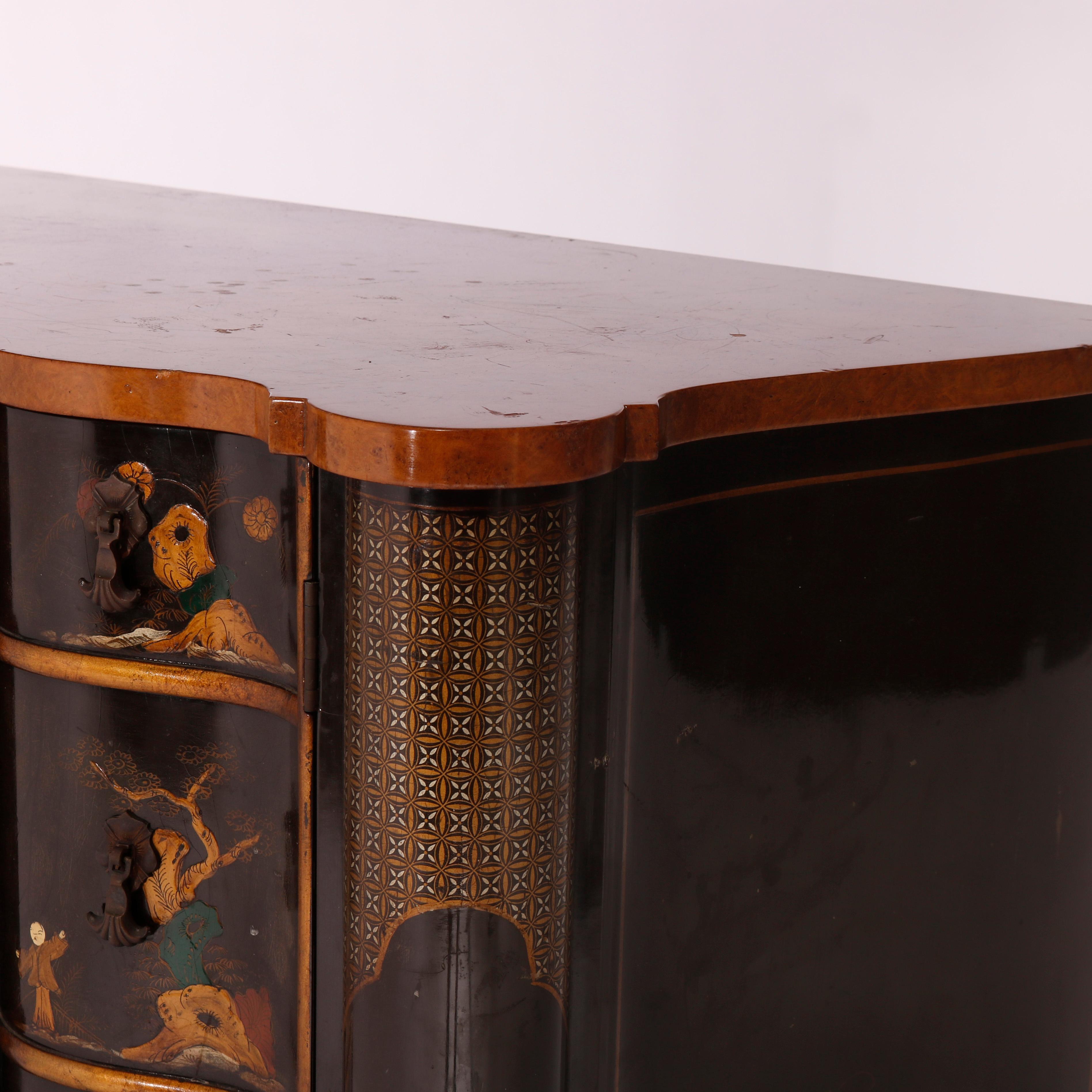 Chinoiserie Decorated Credenza Cabinet 20th C For Sale 4