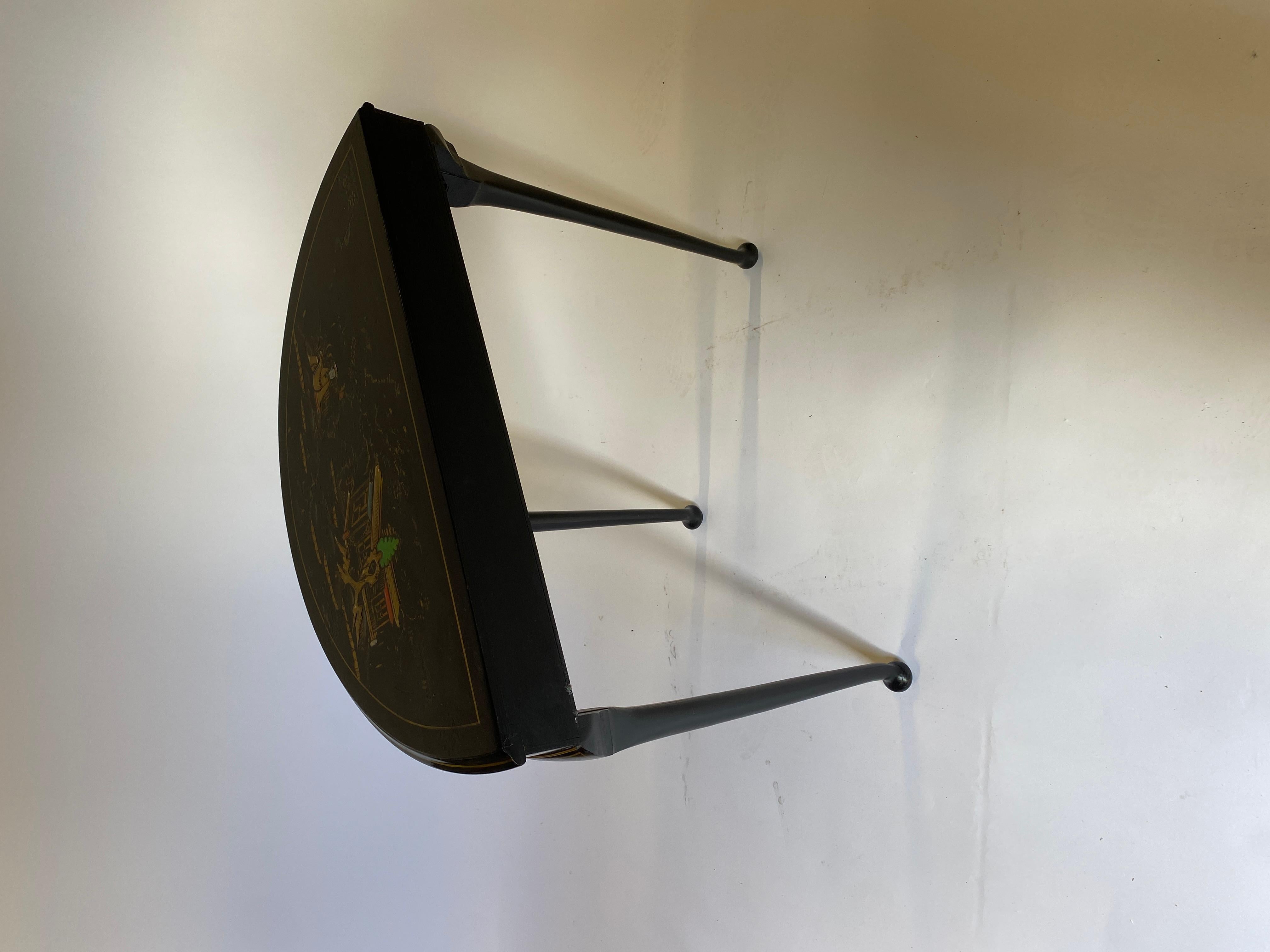 Laccato Cineserie  Tavolo consolle decorato Demi Lune in vendita