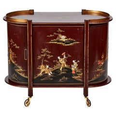 Vintage Chinoiserie Decorated Drinks Trolley, circa 1930s
