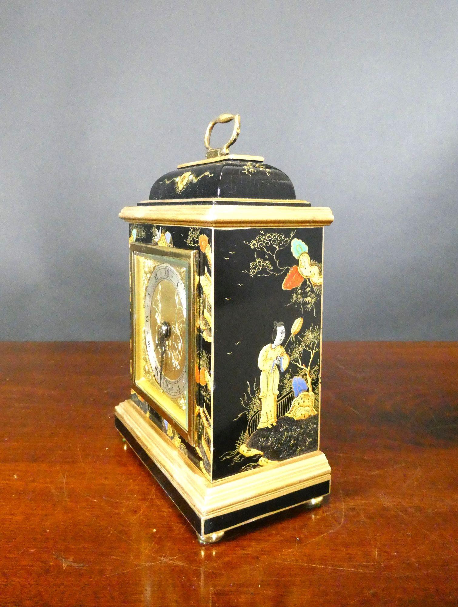 Chinoiserie Decorated Mantel Clock by Elliott In Good Condition For Sale In Norwich, GB