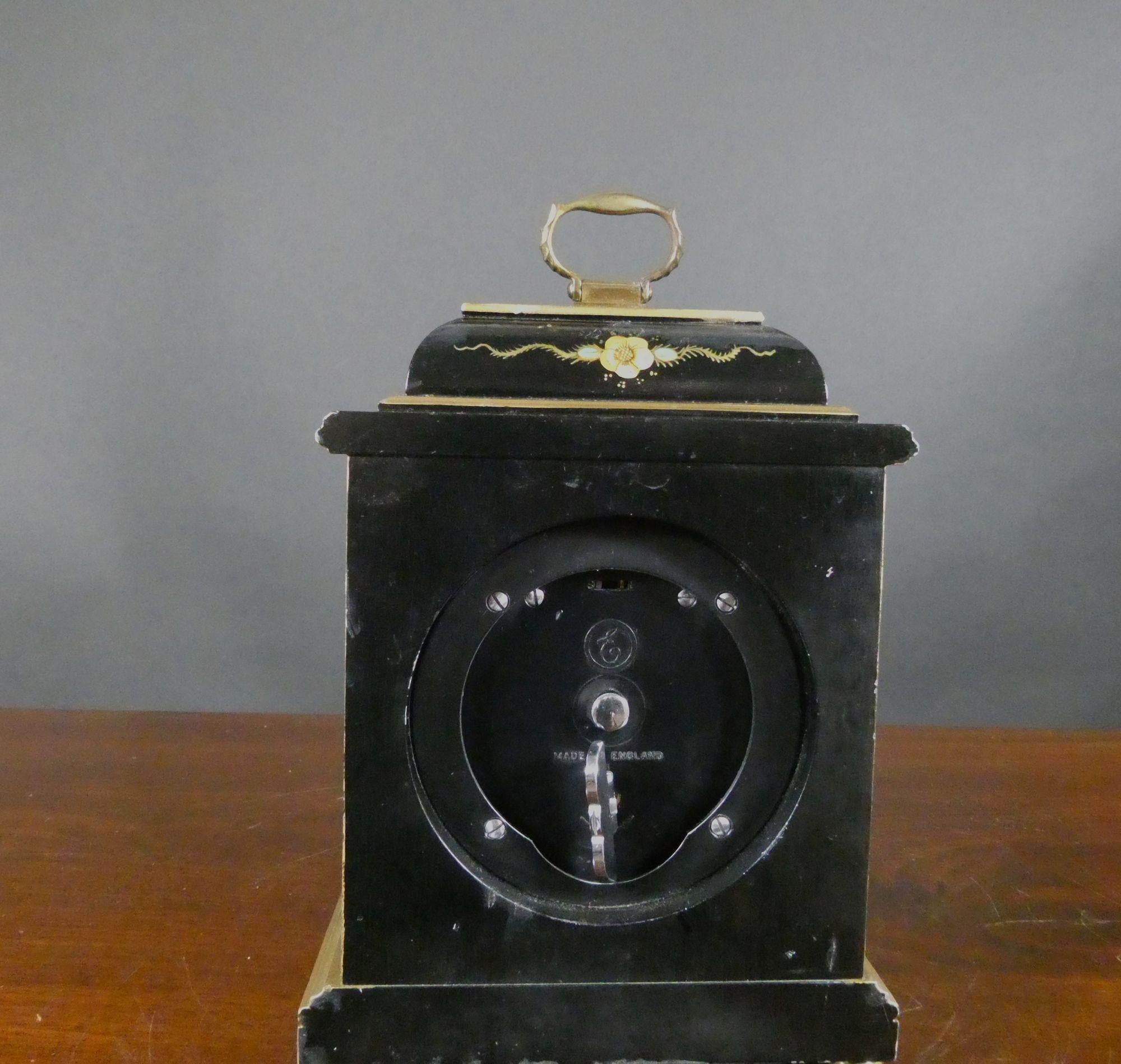 Late 20th Century Chinoiserie Decorated Mantel Clock by Elliott For Sale