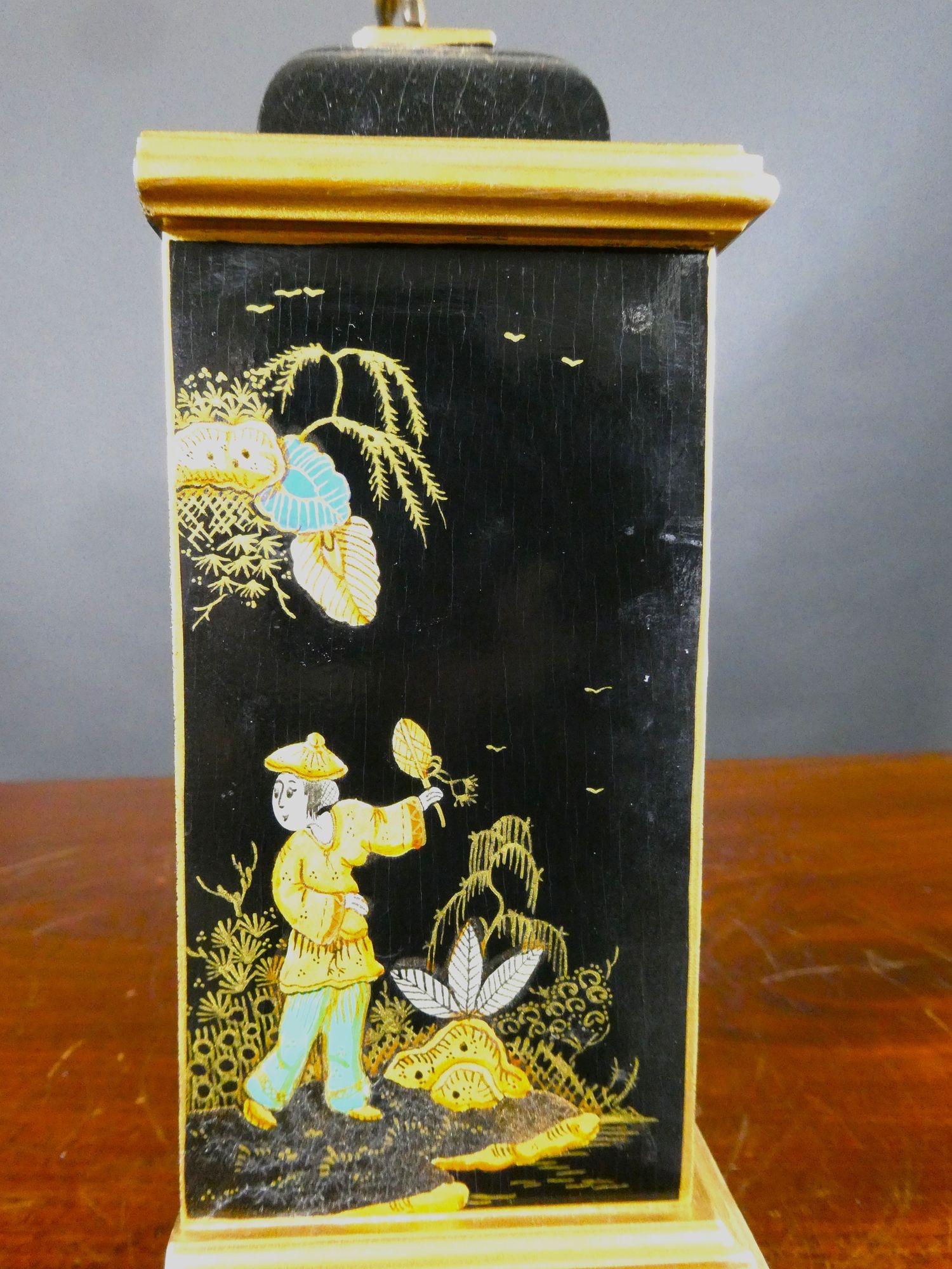 Chinoiserie Decorated Mantel Clock by Elliott For Sale 2