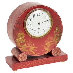 Chinoiserie Decorated Mantel Clock, circa 1930s