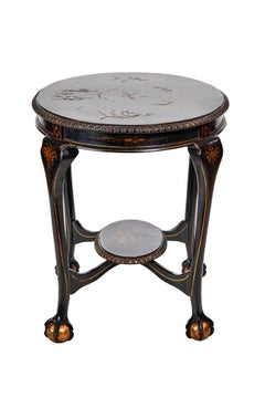 chinoiserie Decorated Oval 2 Tier Table, circa 1900