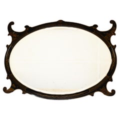 Chinoiserie decorated oval wall mirror 1930s