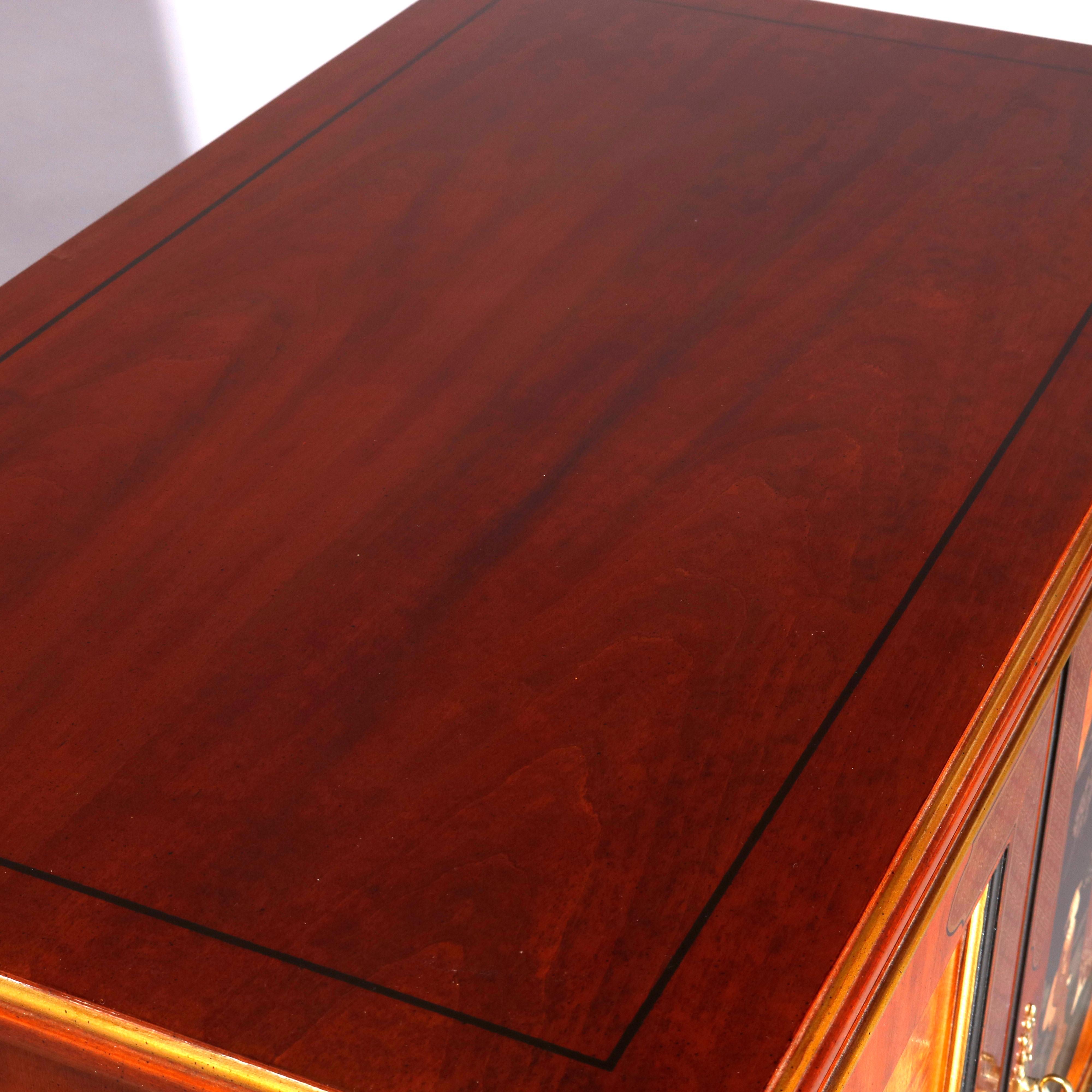 Chinoiserie Decorated Parcel-Gilt Mahogany Credenza by Drexel, 20th Century 7