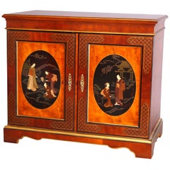 Chinoiserie Decorated Parcel-Gilt Mahogany Credenza by Drexel, 20th Century