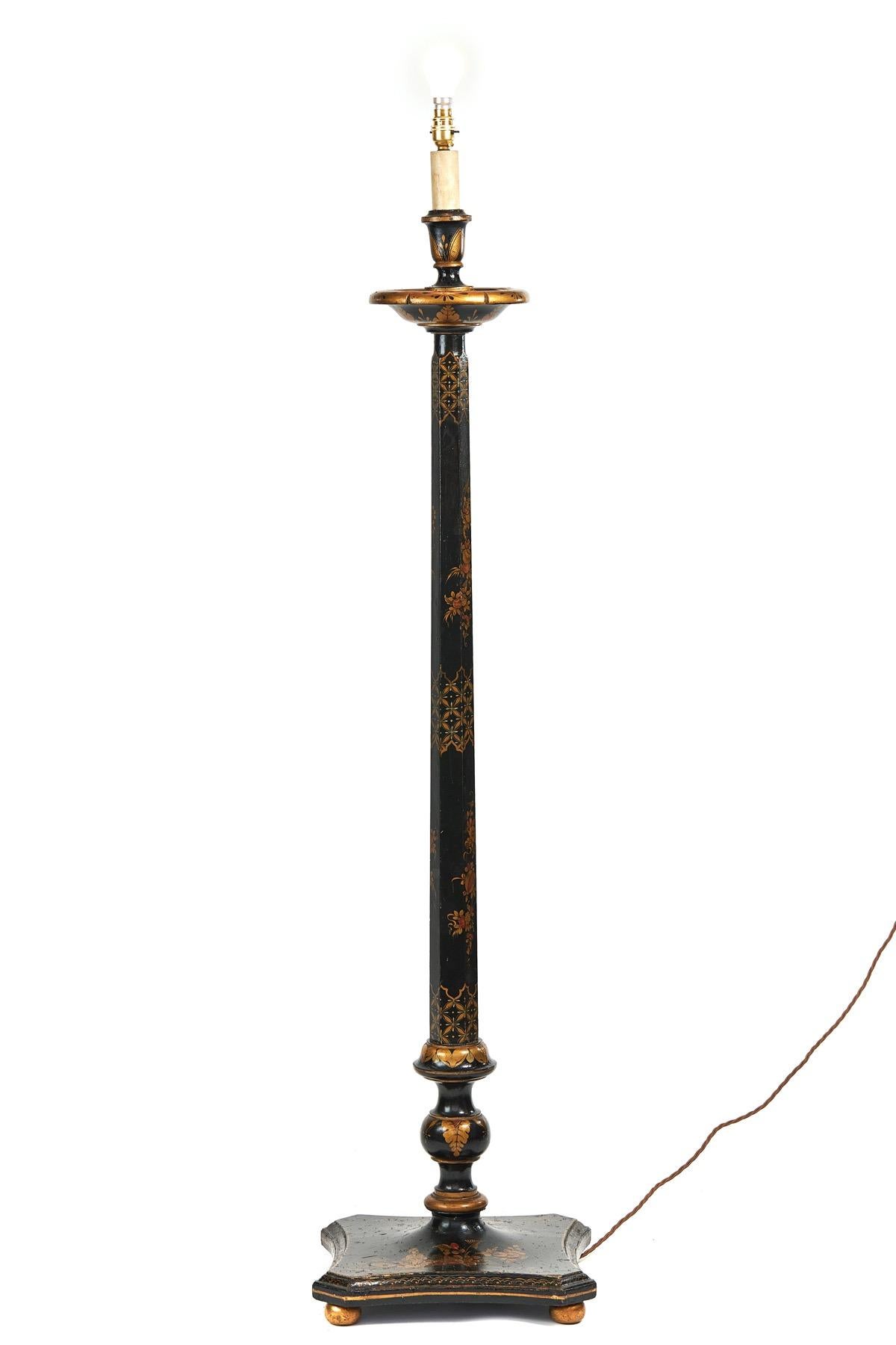 English Chinoiserie Decorated Standard Lamp circa 1930s [B] For Sale