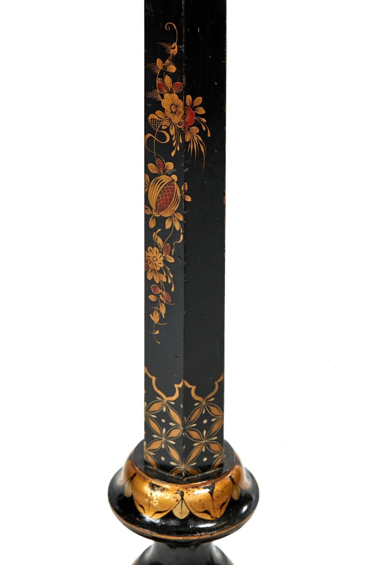 Chinoiserie Decorated Standard Lamp circa 1930s [B] For Sale 2