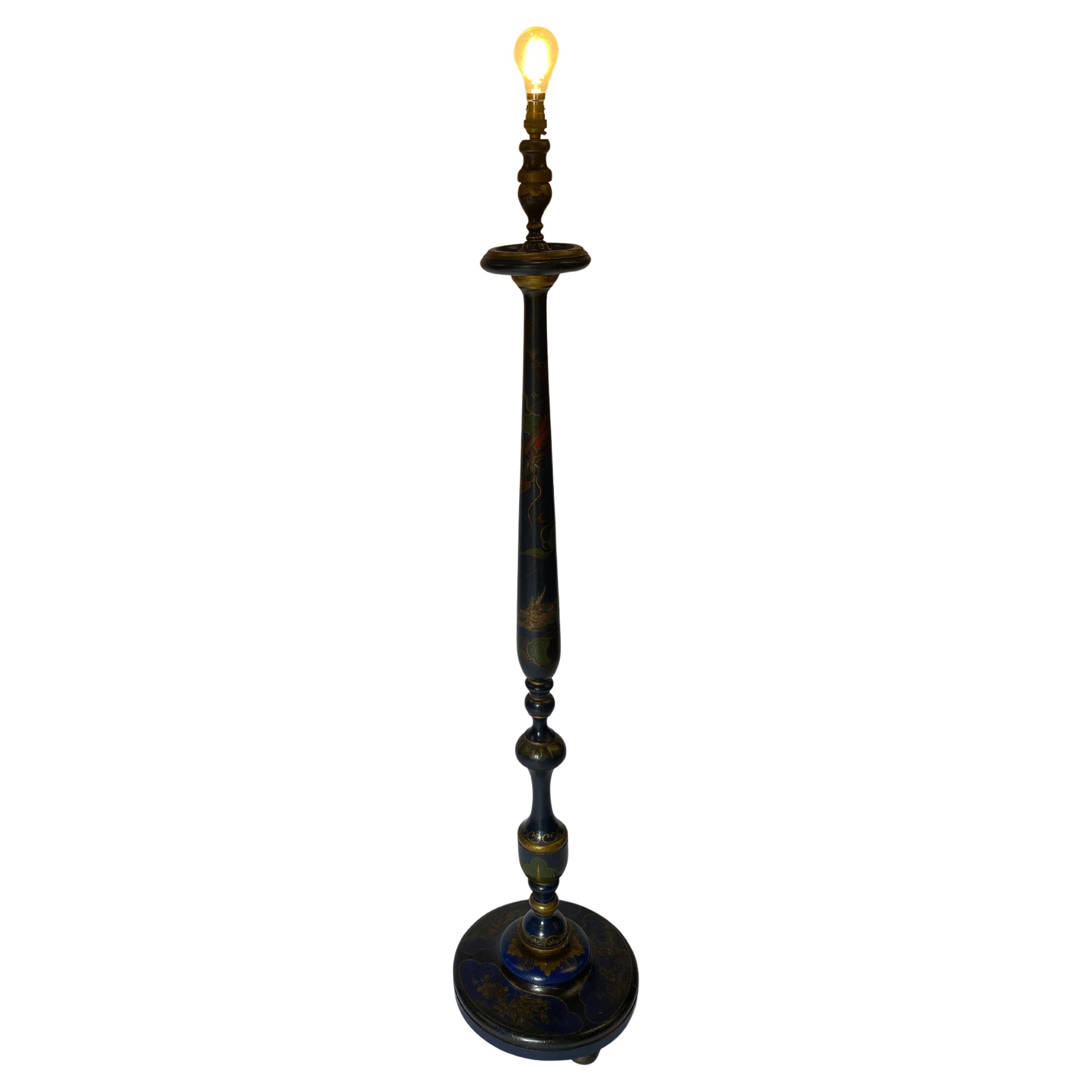 Lampada standard decorata a cineserie, circa anni '30 in vendita