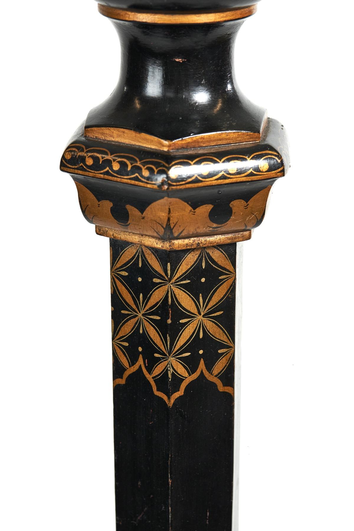 Lacquer Chinoiserie Decorated Standard Lamp circa 1930s[A] For Sale