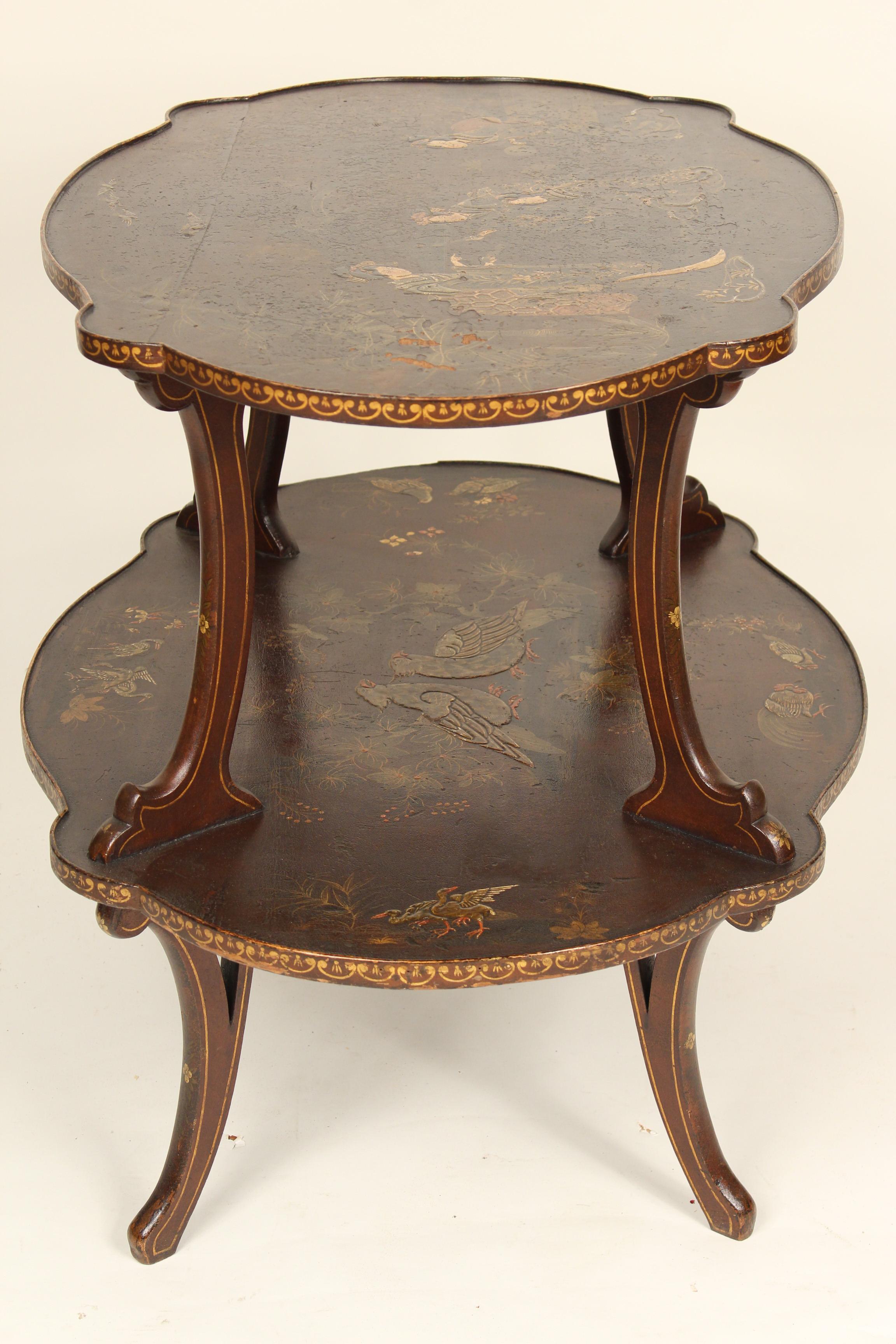 Chinoiserie Decorated Two-Tier Occasional Table 5