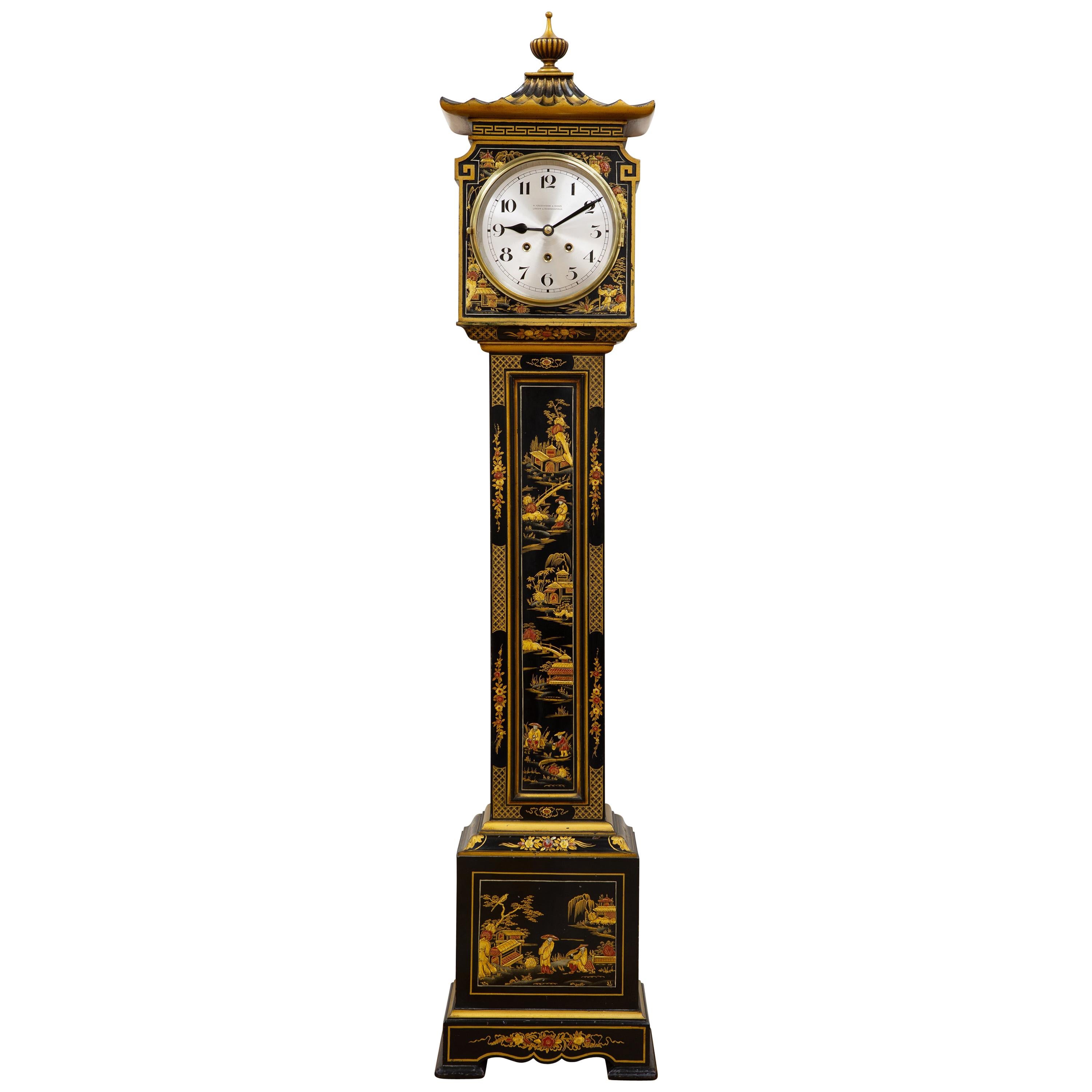 Chinoiserie Decorated Westminster Chiming Grandmother Clock