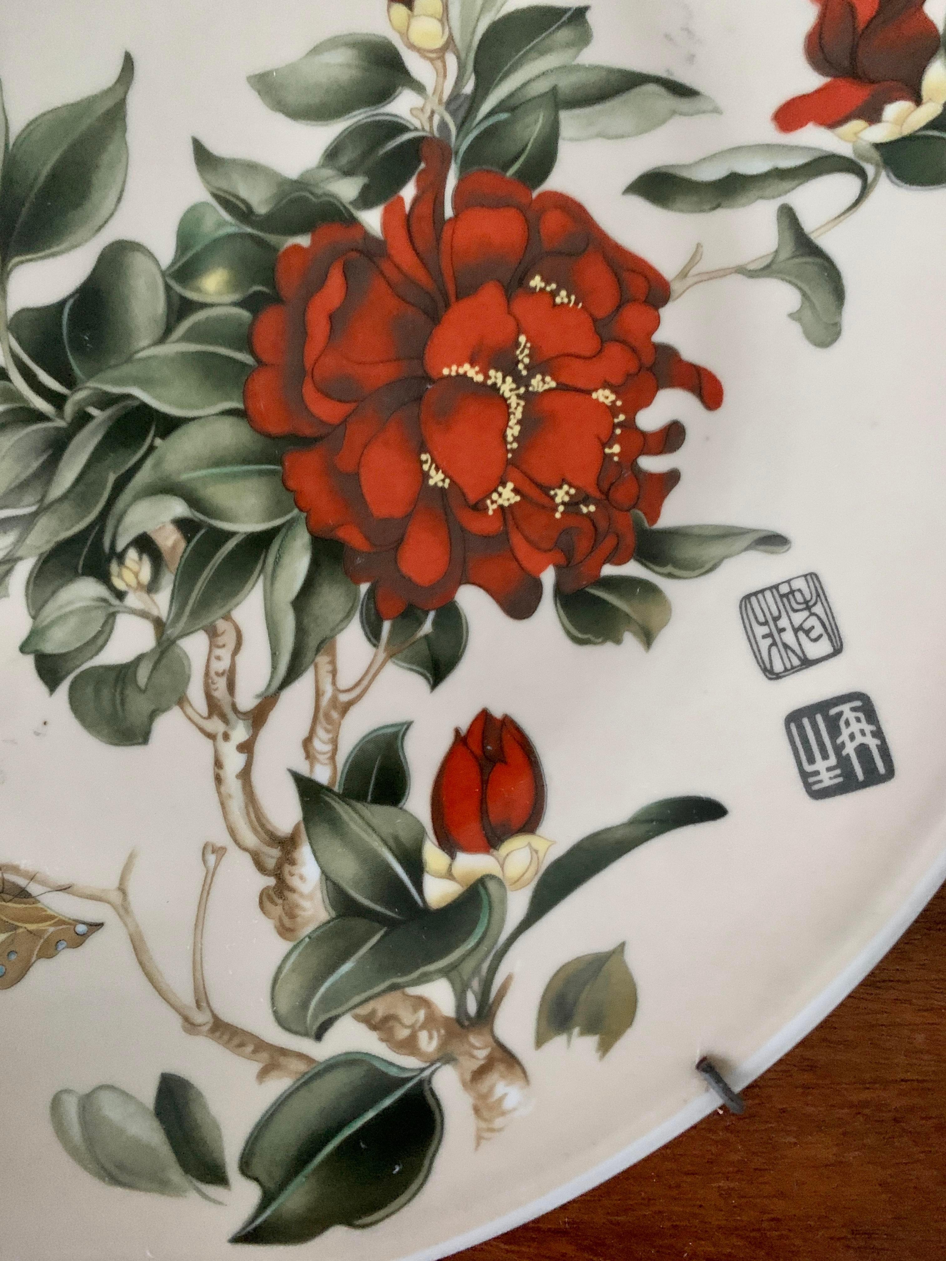 Piatti decorativi da parete Chinoiserie, coppia in vendita 5
