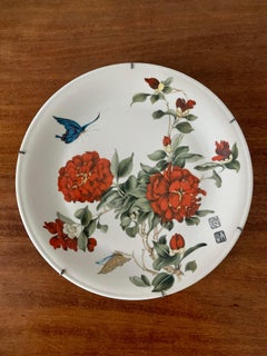 Chinoiserie Decorative Wall Plates, Pair