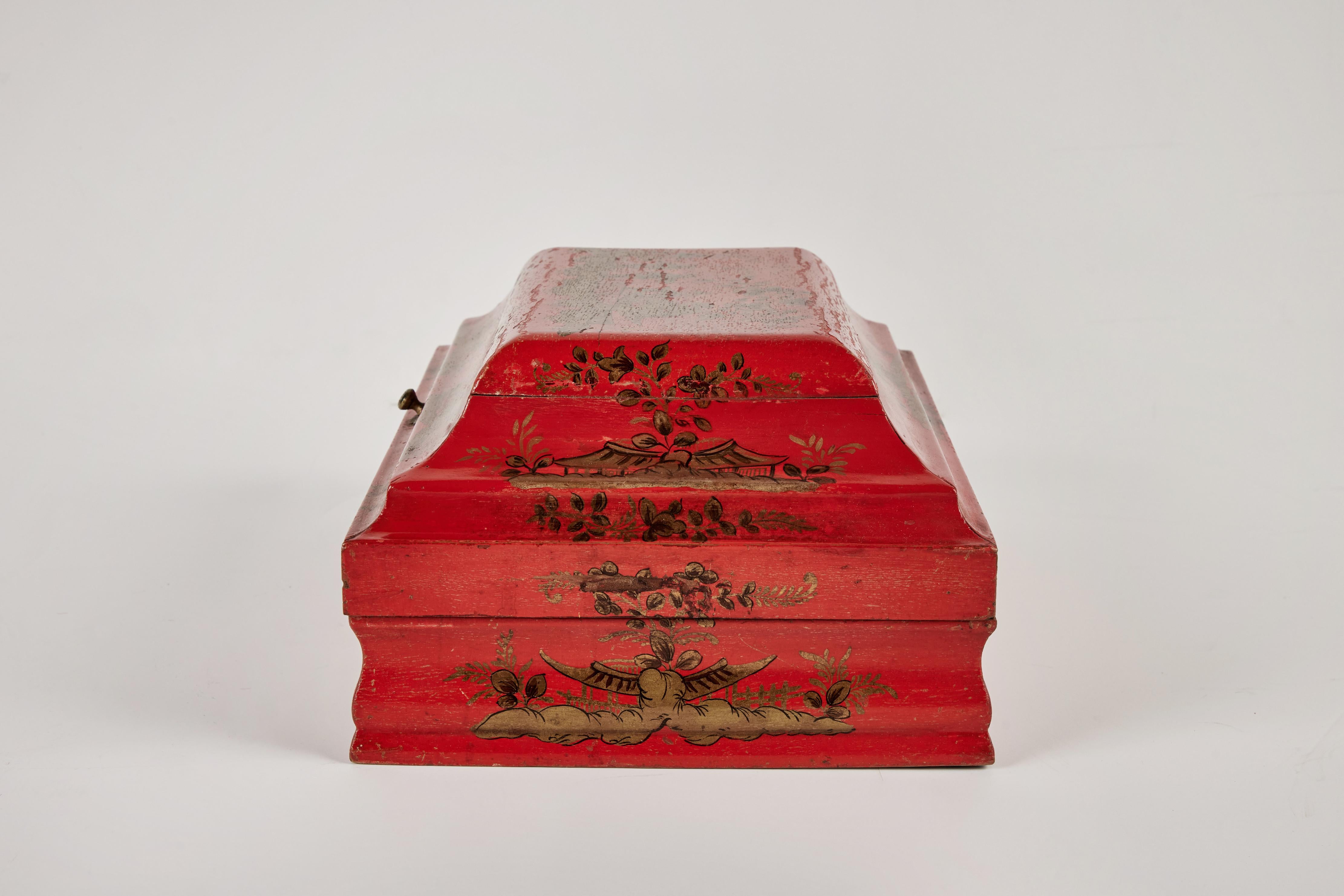 Hand-Carved Chinoiserie Design Wig Box