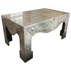 Chinoiserie Distressed Mirrored Table