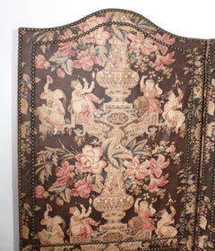 Chinoiserie Double Sided Fabric Folding Screen England circa 19th Century