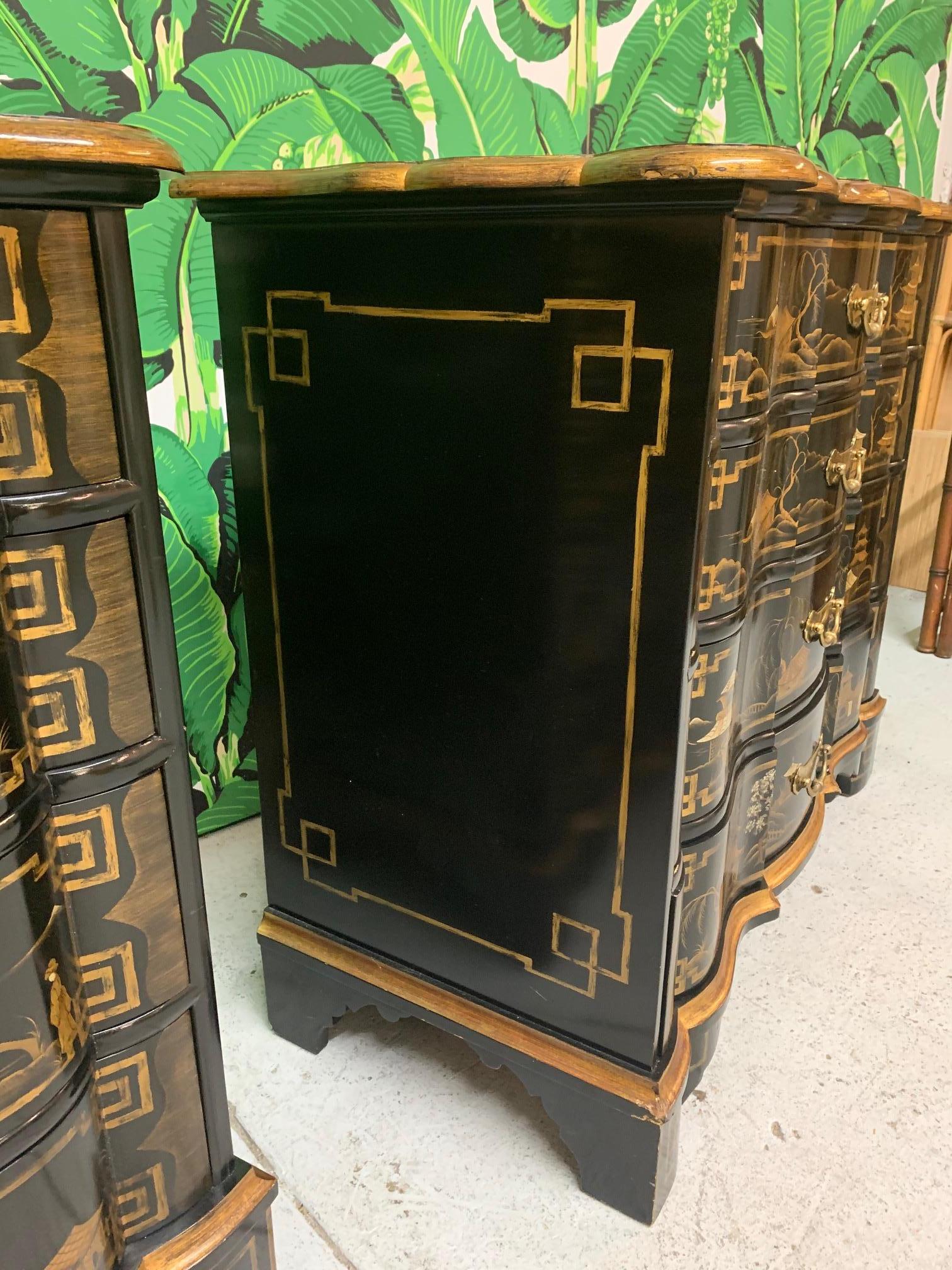 Hollywood Regency Chinoiserie Dutch Chests by Baker Furniture