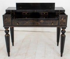 Chinoiserie Ebonized Council Writing Desk