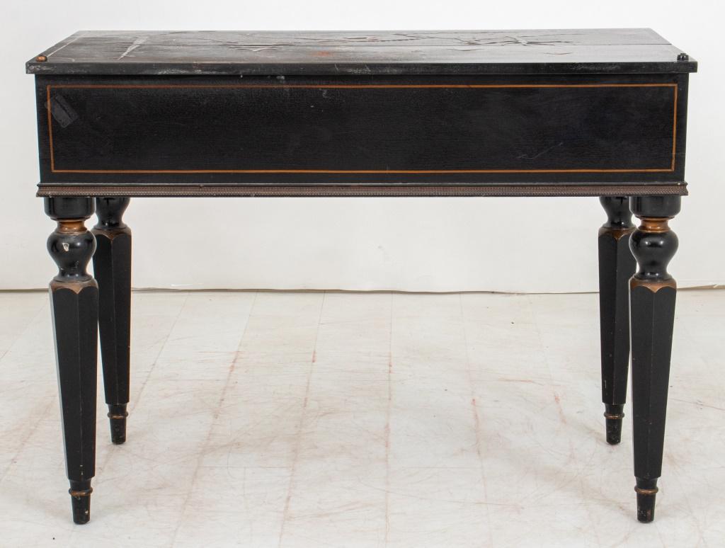 Chinoiserie Ebonized Council Writing Desk For Sale 1
