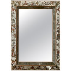 Chinoiserie Elgomisé Wall Mirror in the Style of Maison Jansen