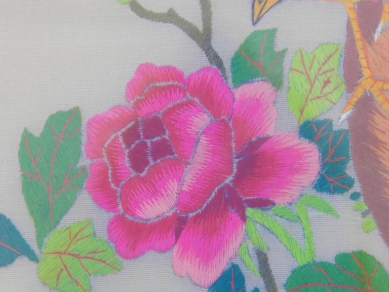 Chinoiserie Embroidery Picture Decorative Birds and Flowers at 1stDibs ...
