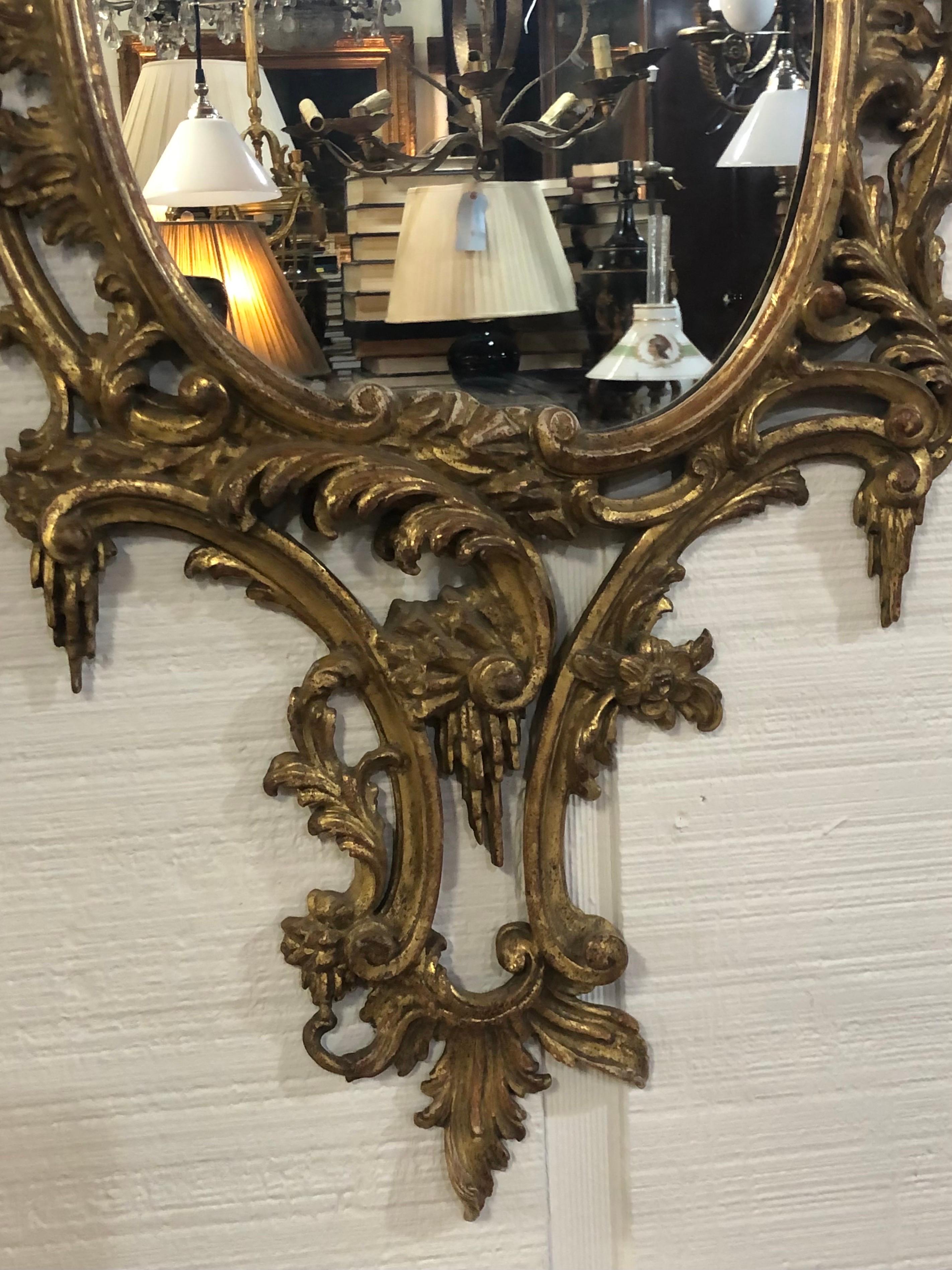 Chinoiserie English  Giltwood Chinese Chippendale Mirror 19th Century For Sale 3